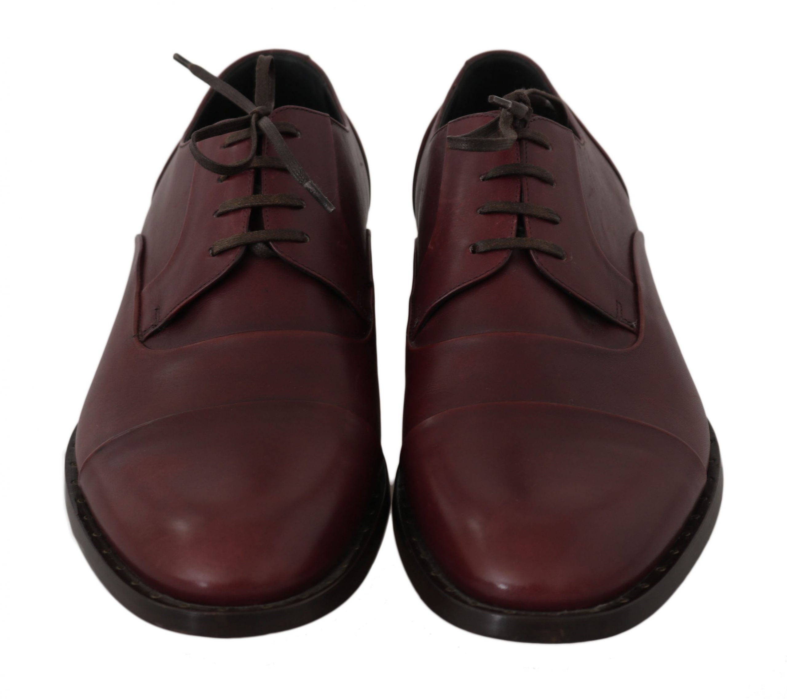 Zapatos Derby formales de piel burdeos de Dolce & Gabbana-2