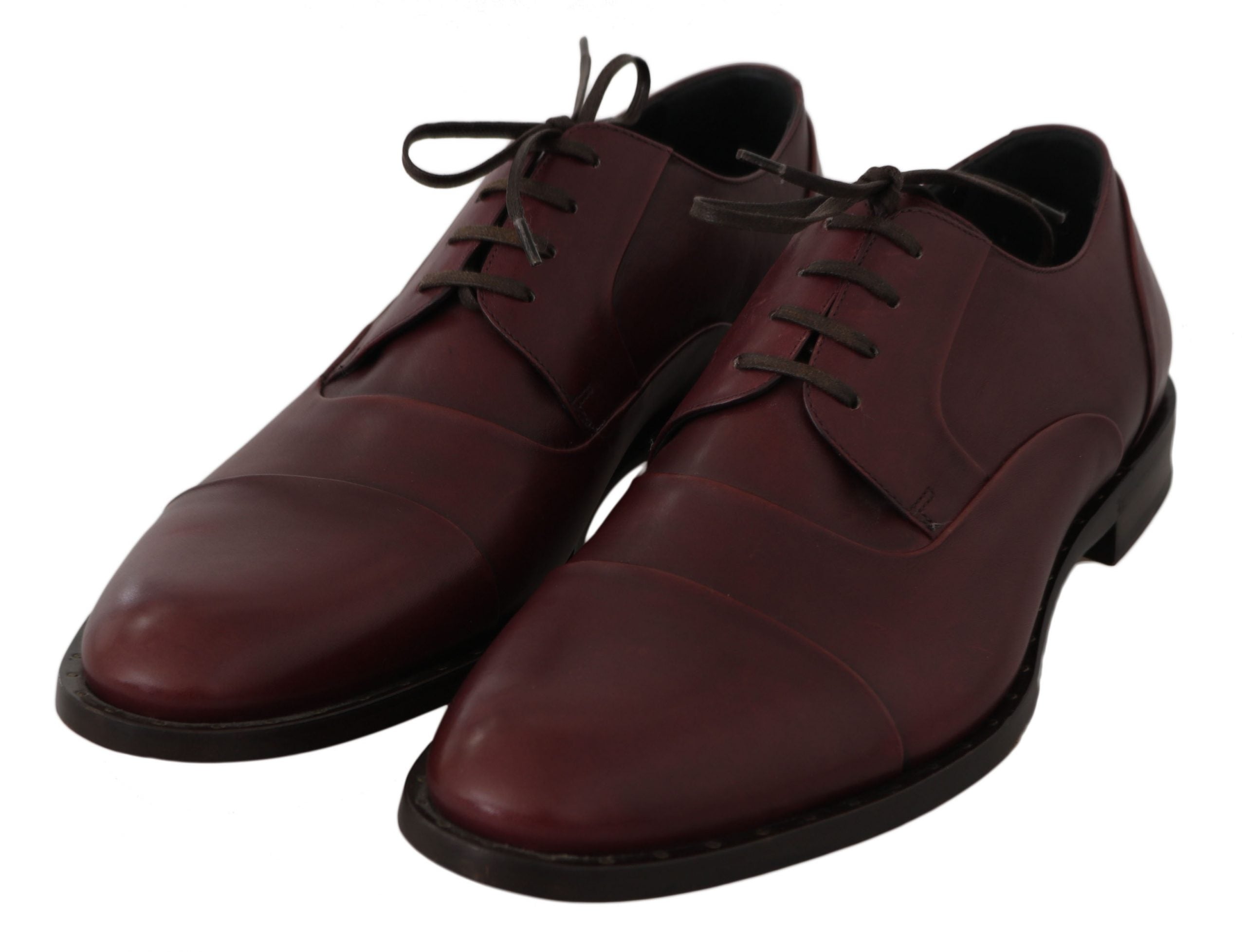 Zapatos Derby formales de piel burdeos de Dolce & Gabbana-3