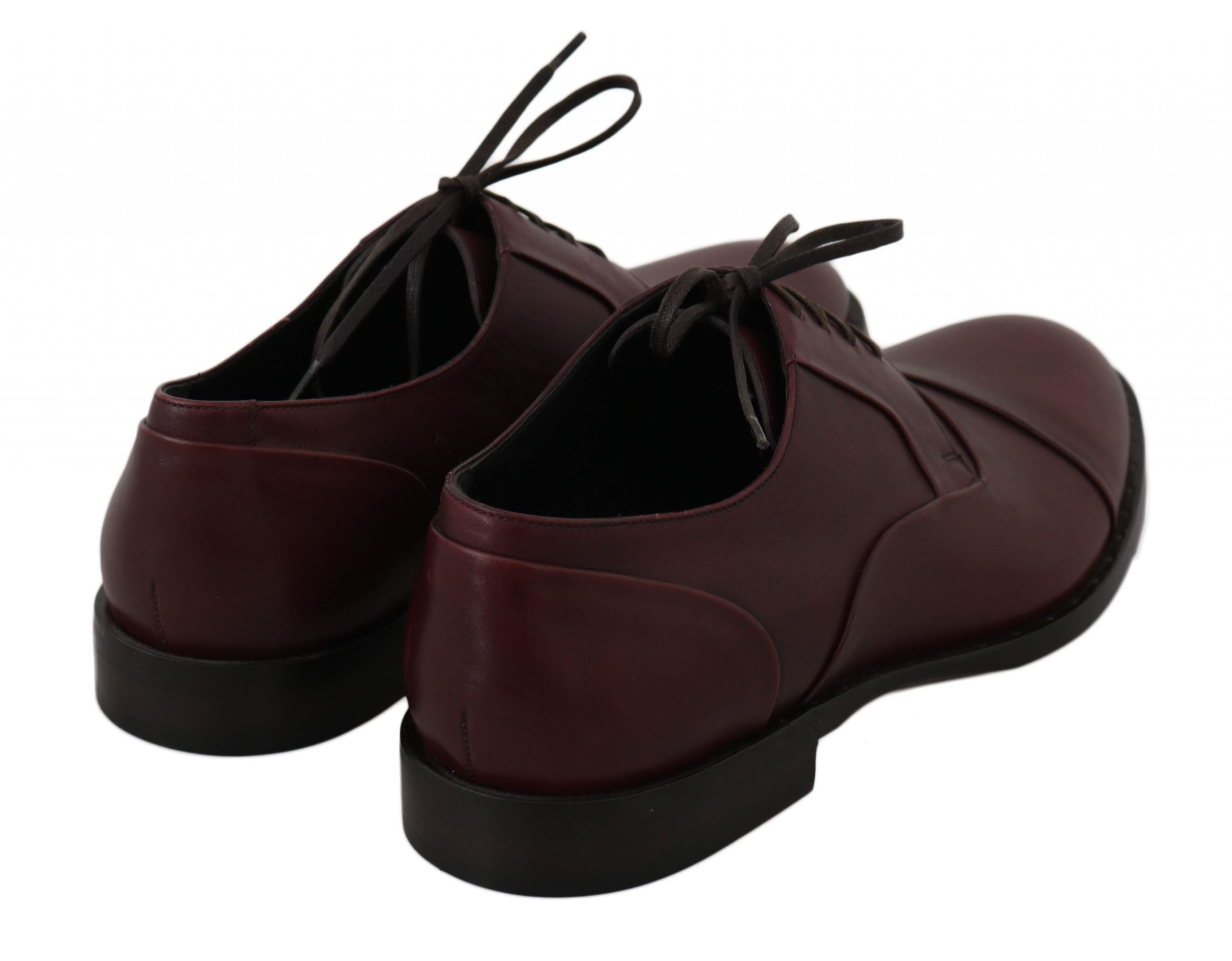 Zapatos Derby formales de piel burdeos de Dolce & Gabbana-4