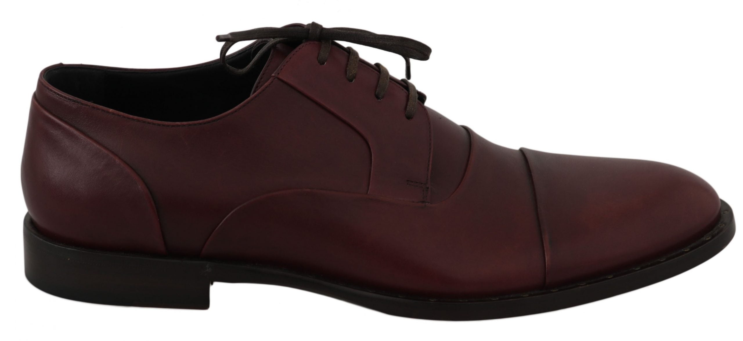 Zapatos Derby formales de piel burdeos de Dolce & Gabbana-1
