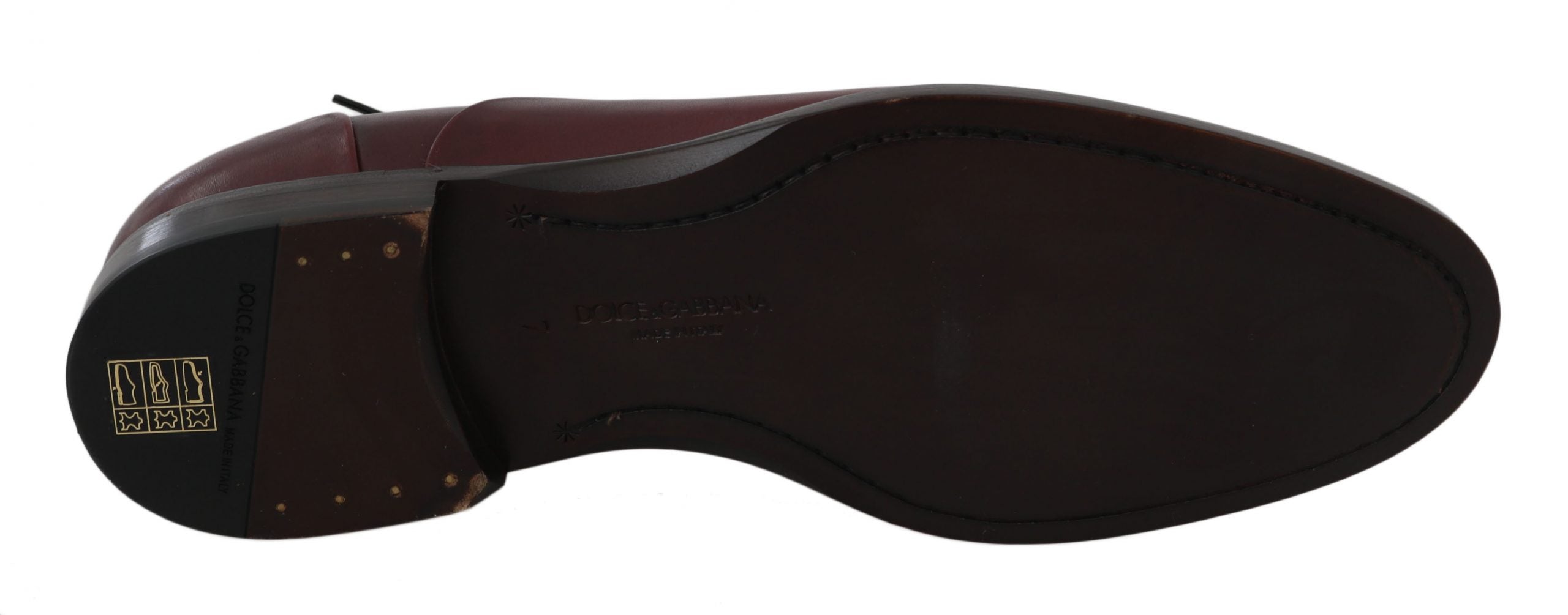 Zapatos Derby formales de piel burdeos de Dolce & Gabbana-6