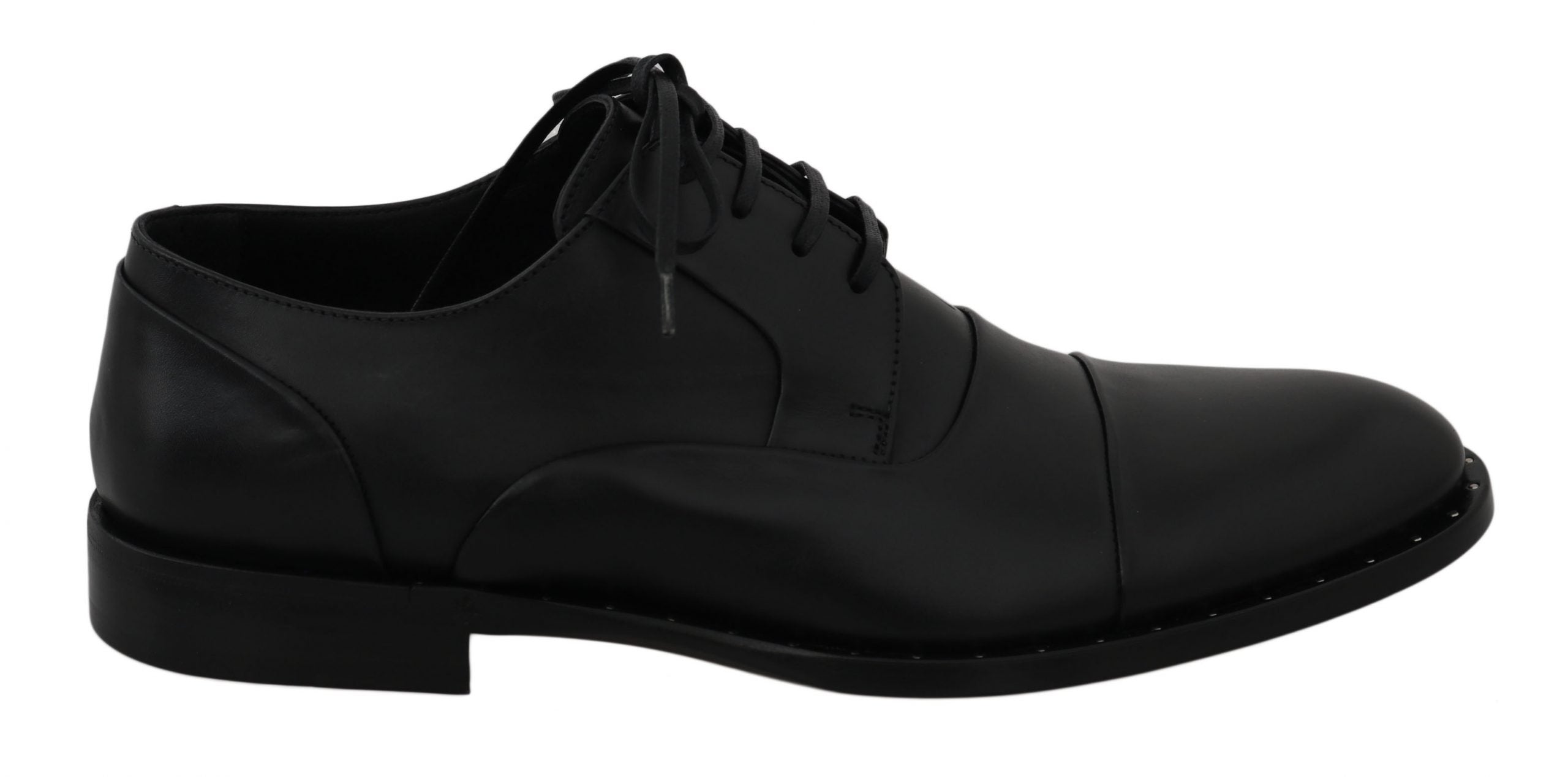Dolce & Gabbana Schwarzes Leder Derby Formale Schuhe-1