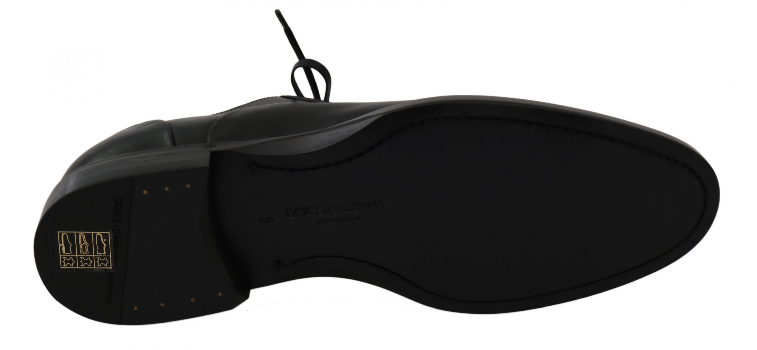 Dolce & Gabbana Schwarzes Leder Derby Formale Schuhe-6