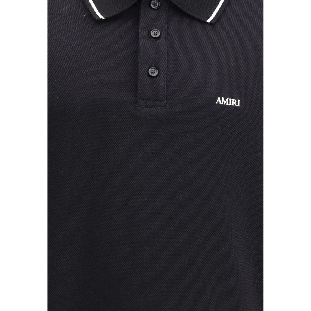 Amiri Black Cotton Polo Shirt-3