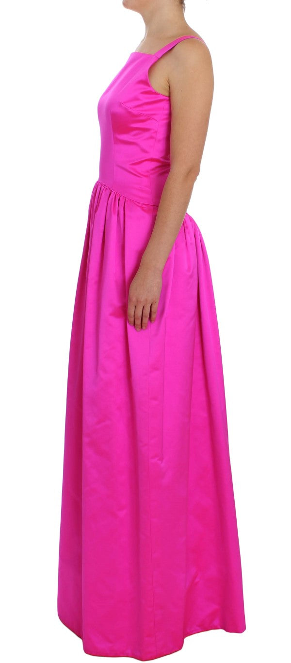 Dolce & Gabbana Pink Silk Long Sheath Dress Ball Gown-2