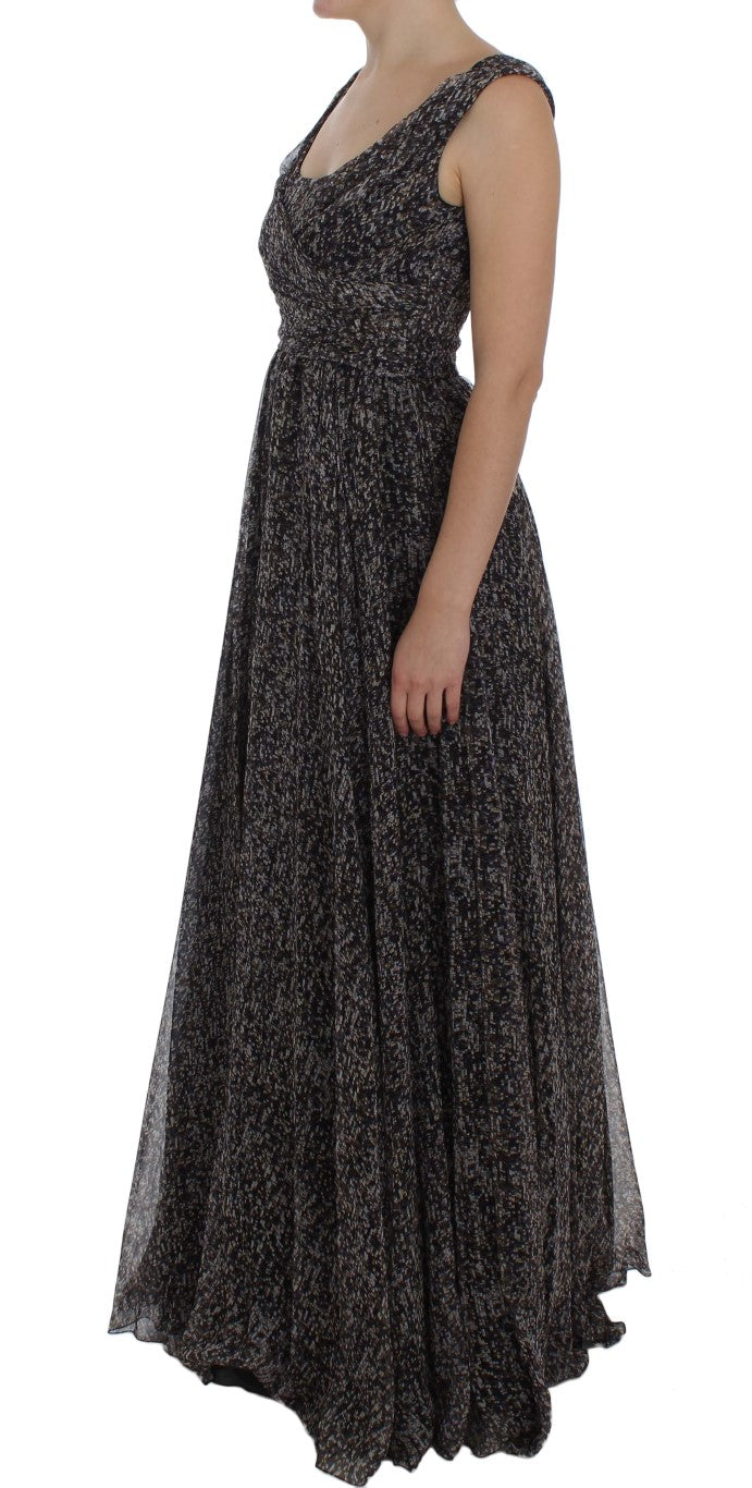Dolce & Gabbana Dark Silk Full Length Shift Dress-2