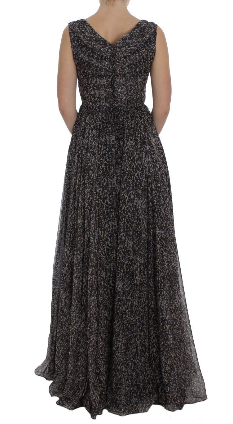 Dolce & Gabbana Dark Silk Full Length Shift Dress-3