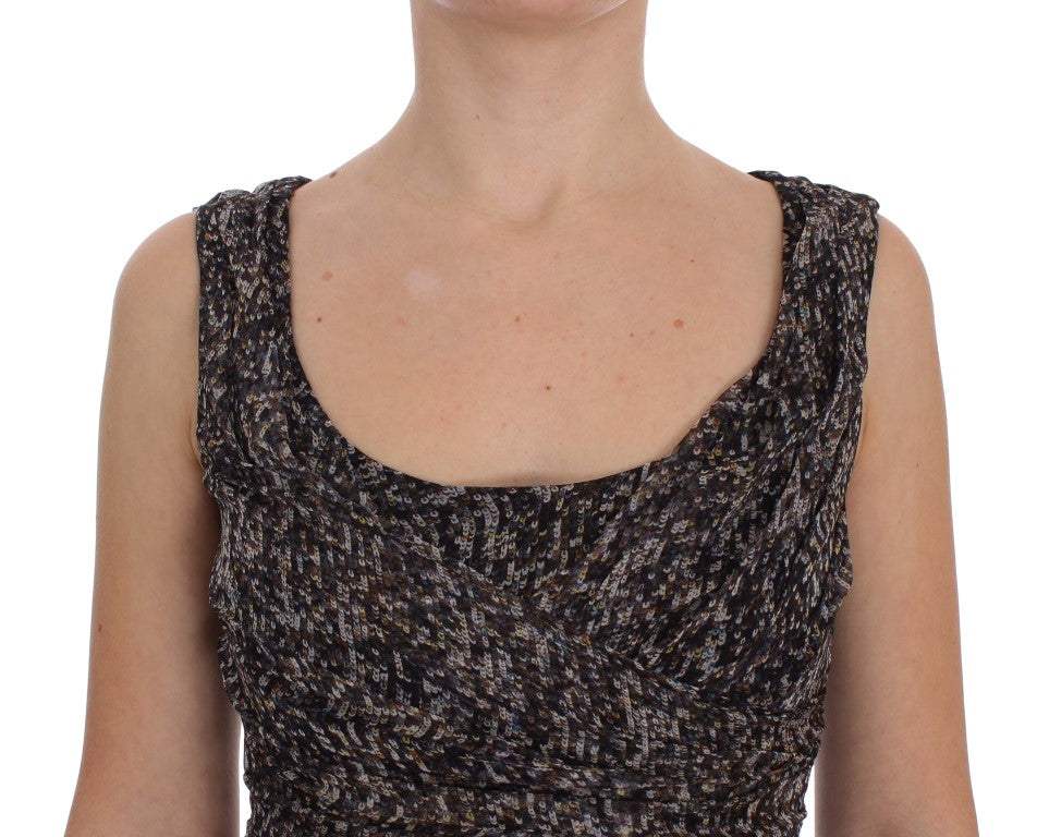 Dolce & Gabbana Dark Silk Full Length Shift Dress-5