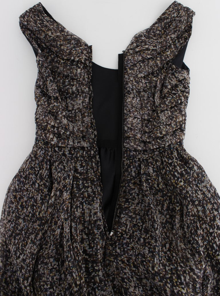 Dolce & Gabbana Dark Silk Full Length Shift Dress-6