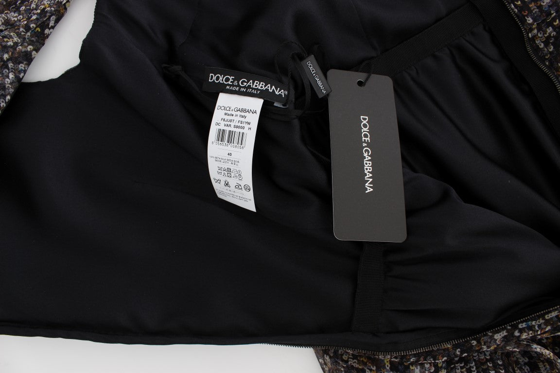 Dolce & Gabbana Dark Silk Full Length Shift Dress-7