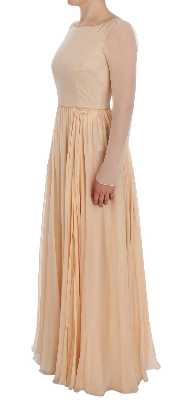 Dolce & Gabbana Beige Silk Ball Gown Full Length Dress-2
