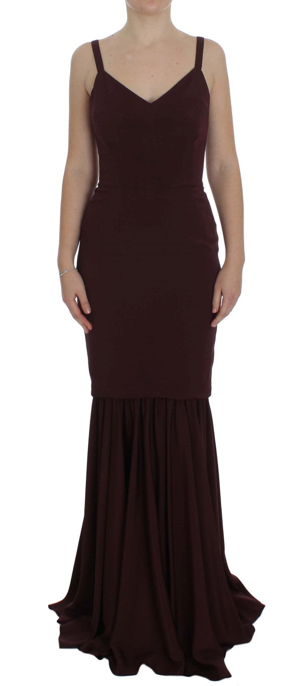Dolce & Gabbana Bordeaux full-length stretch sheath dress-1