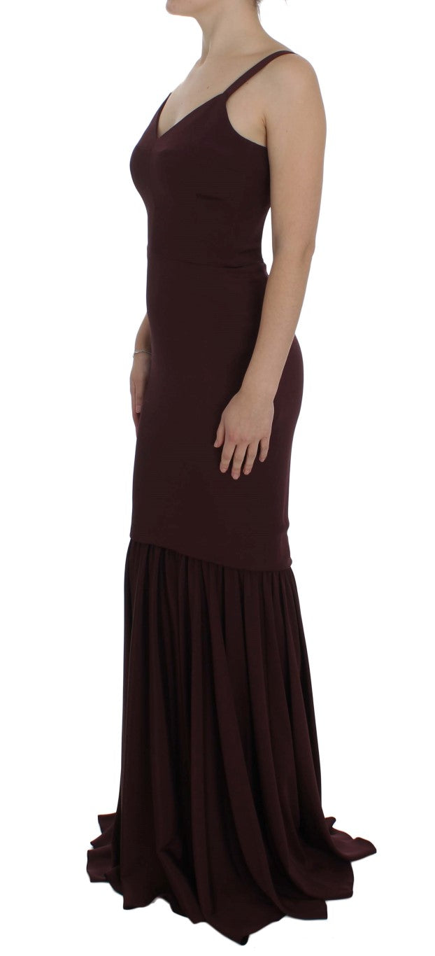 Dolce & Gabbana Bordeaux full-length stretch sheath dress-2