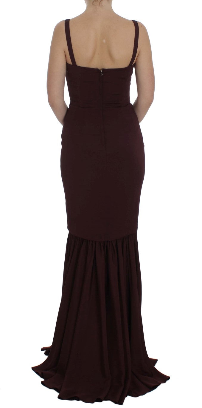 Dolce & Gabbana Bordeaux full-length stretch sheath dress-3