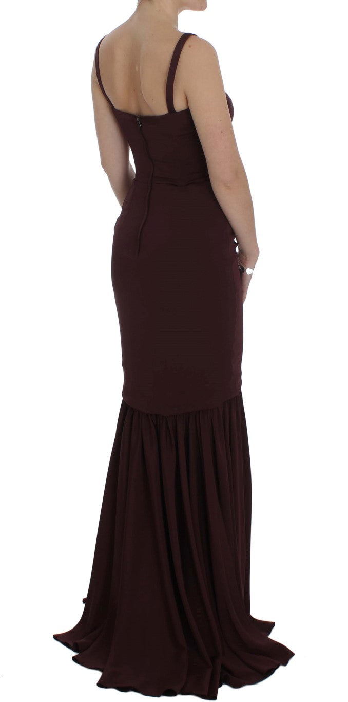 Dolce & Gabbana Bordeaux full-length stretch sheath dress-4