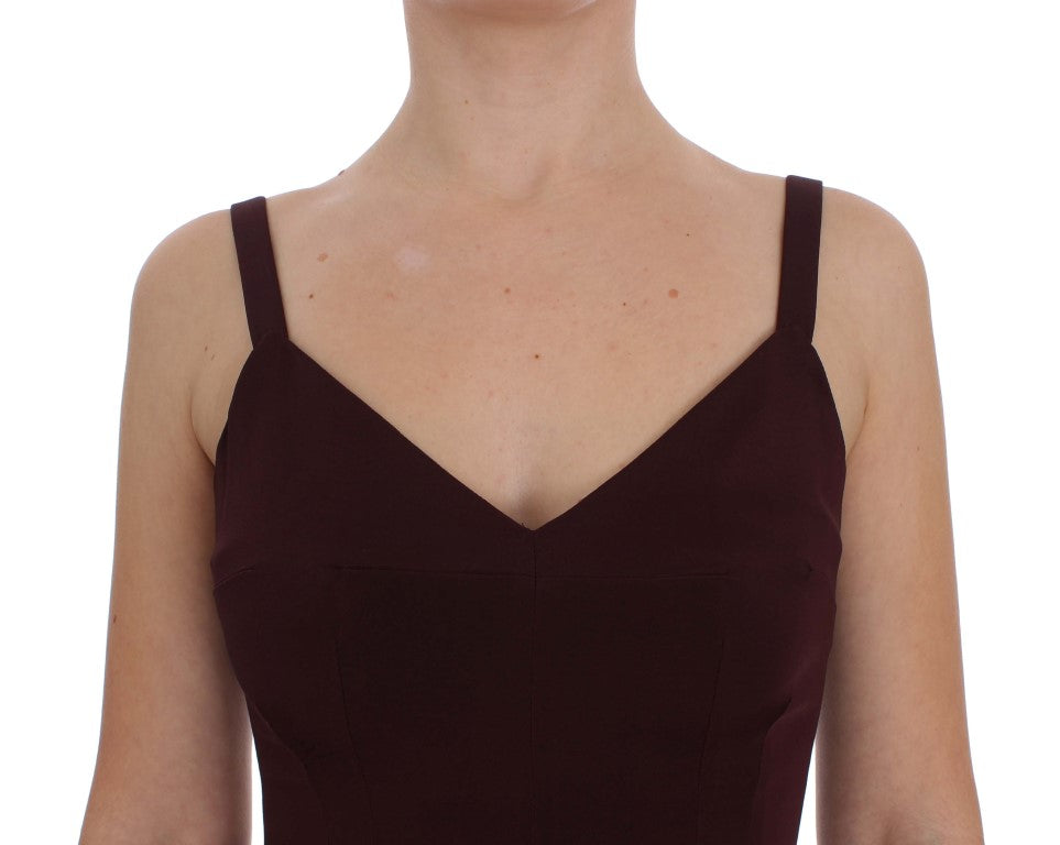 Dolce & Gabbana Bordeaux full-length stretch sheath dress-5