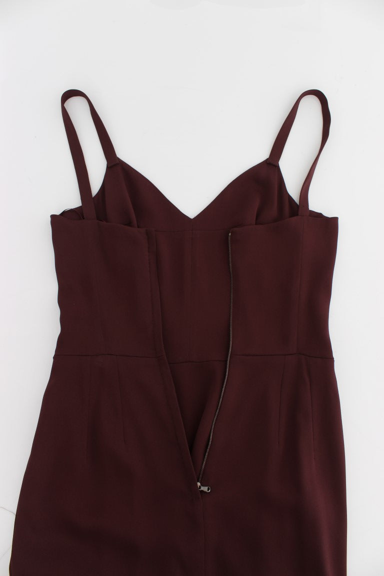 Dolce & Gabbana Bordeaux full-length stretch sheath dress-6