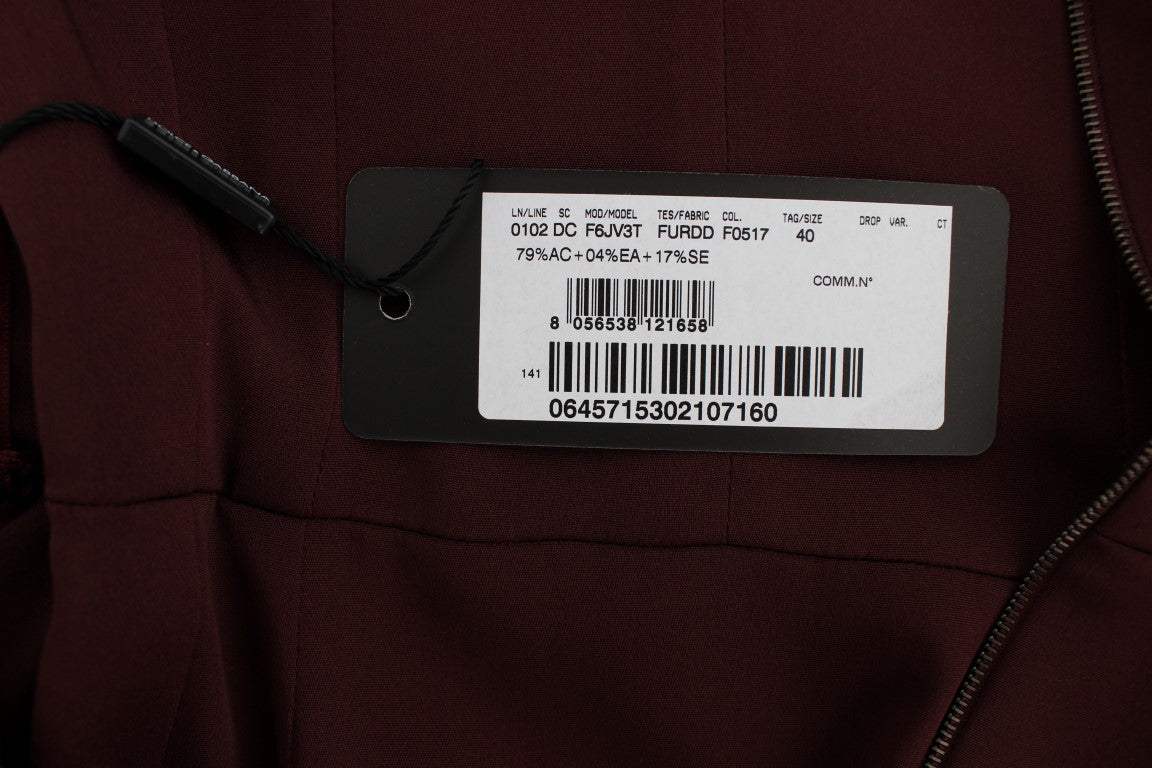 Dolce & Gabbana Bordeaux full-length stretch sheath dress-8