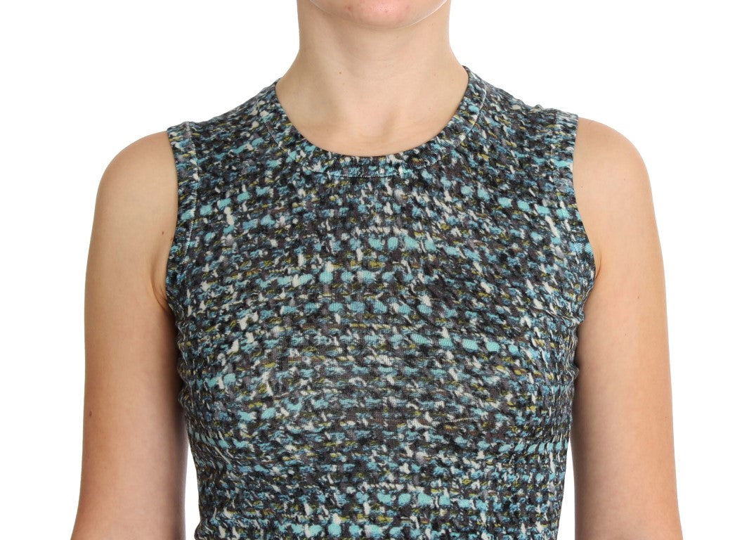 Dolce & Gabbana Blue Wool Sleeveless Sweater-4