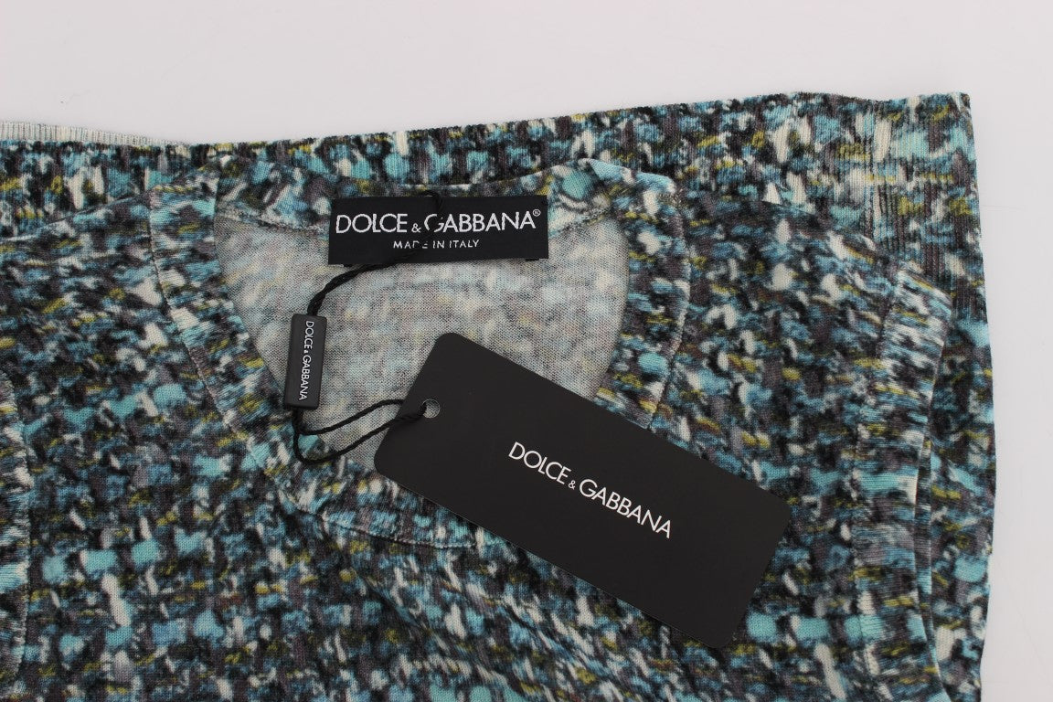 Dolce & Gabbana Blue Wool Sleeveless Sweater-5