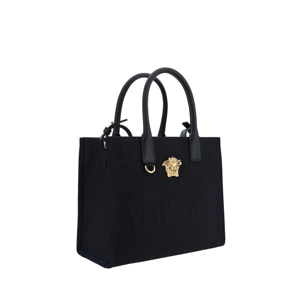 Versace Schwarze Baumwoll-Umhängetasche-2