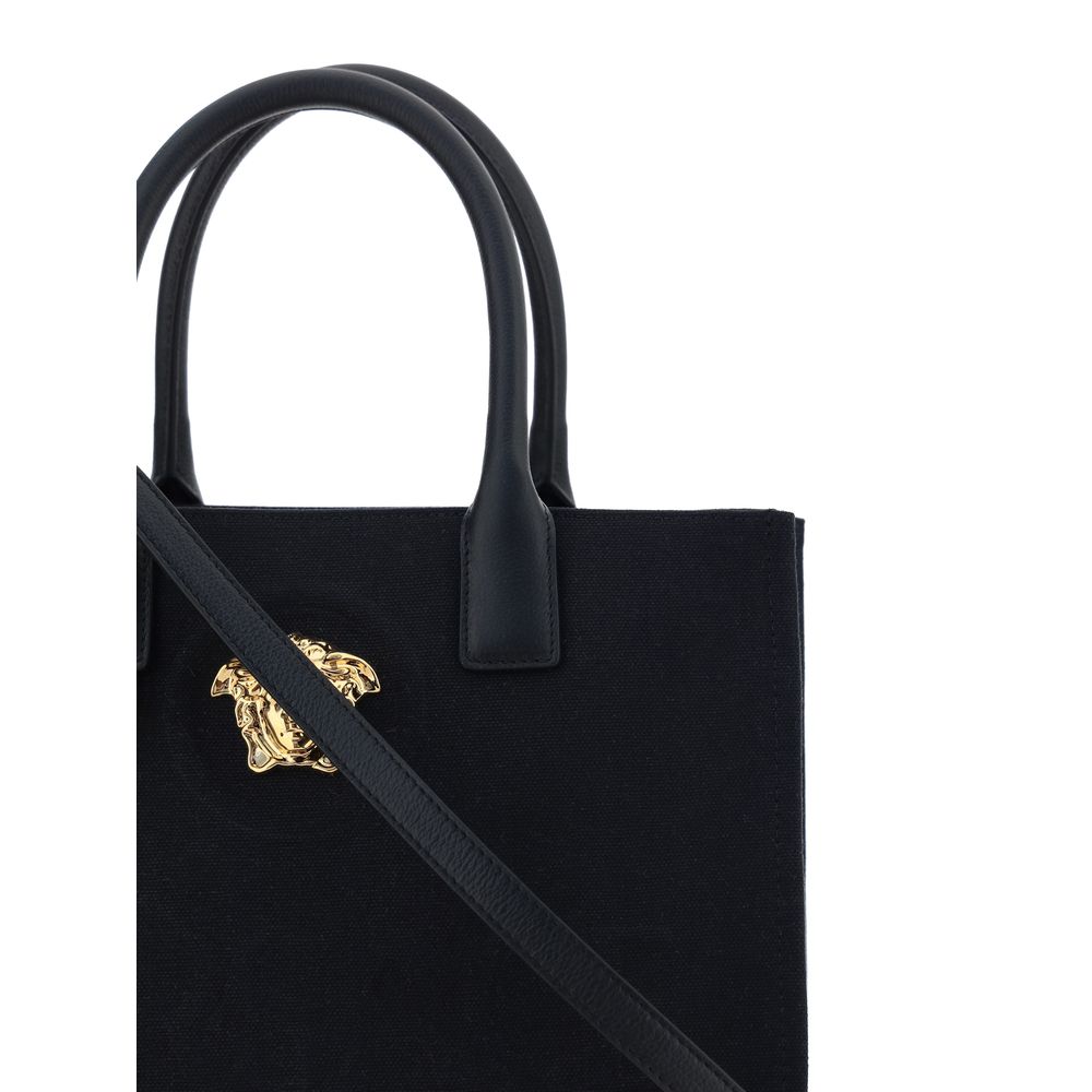Versace Schwarze Baumwoll-Umhängetasche-4