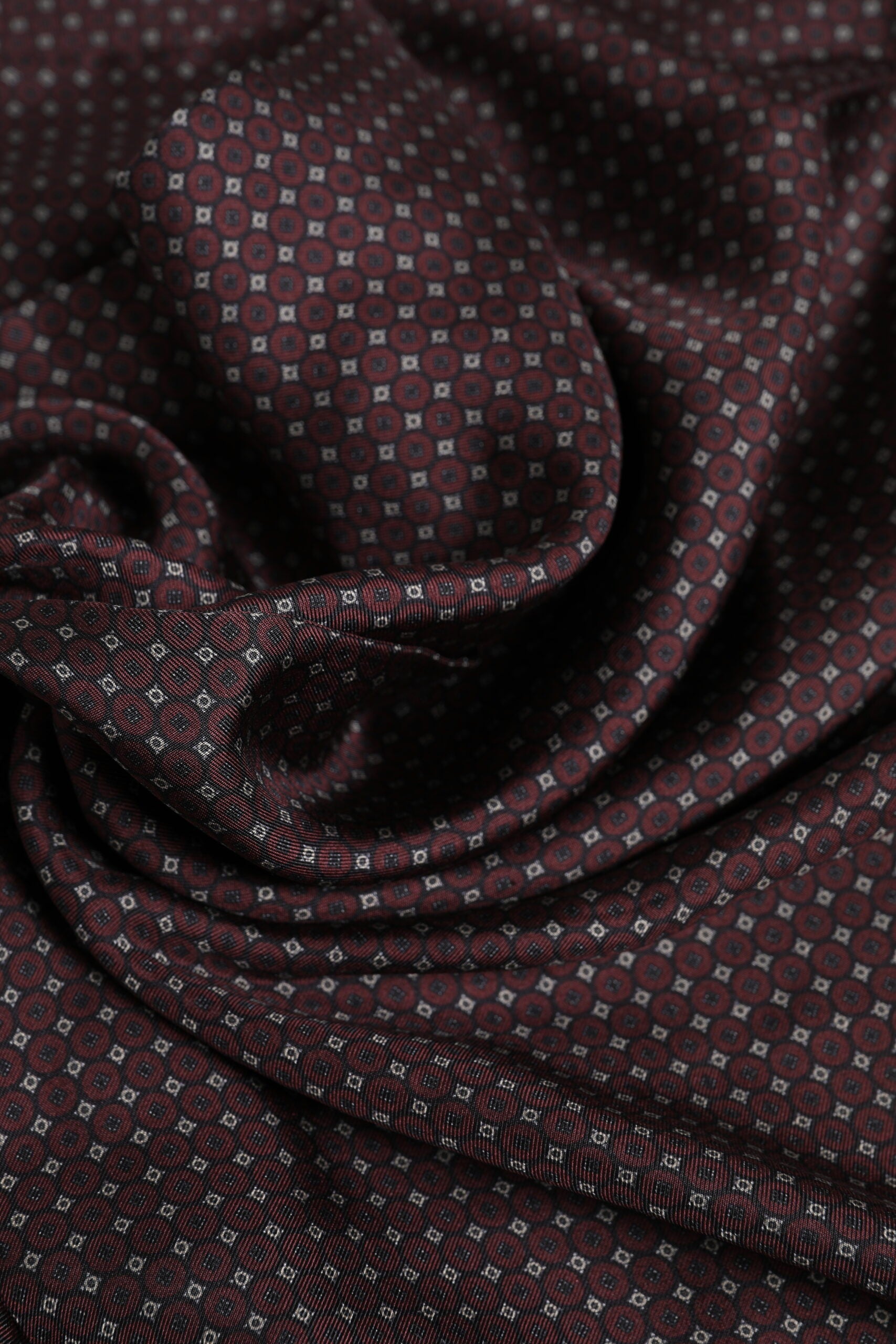 Dolce & Gabbana Chestnut Brown Polka Dot Silk Fringe Scarf-5
