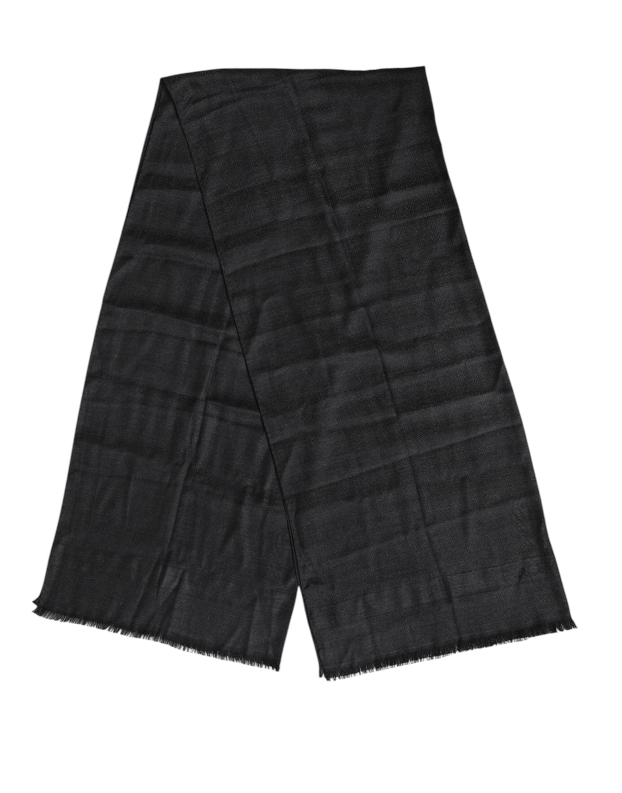 Dolce & Gabbana Dunkelgrauer Kaschmir-Fransen-Halswärmer-Schal-2