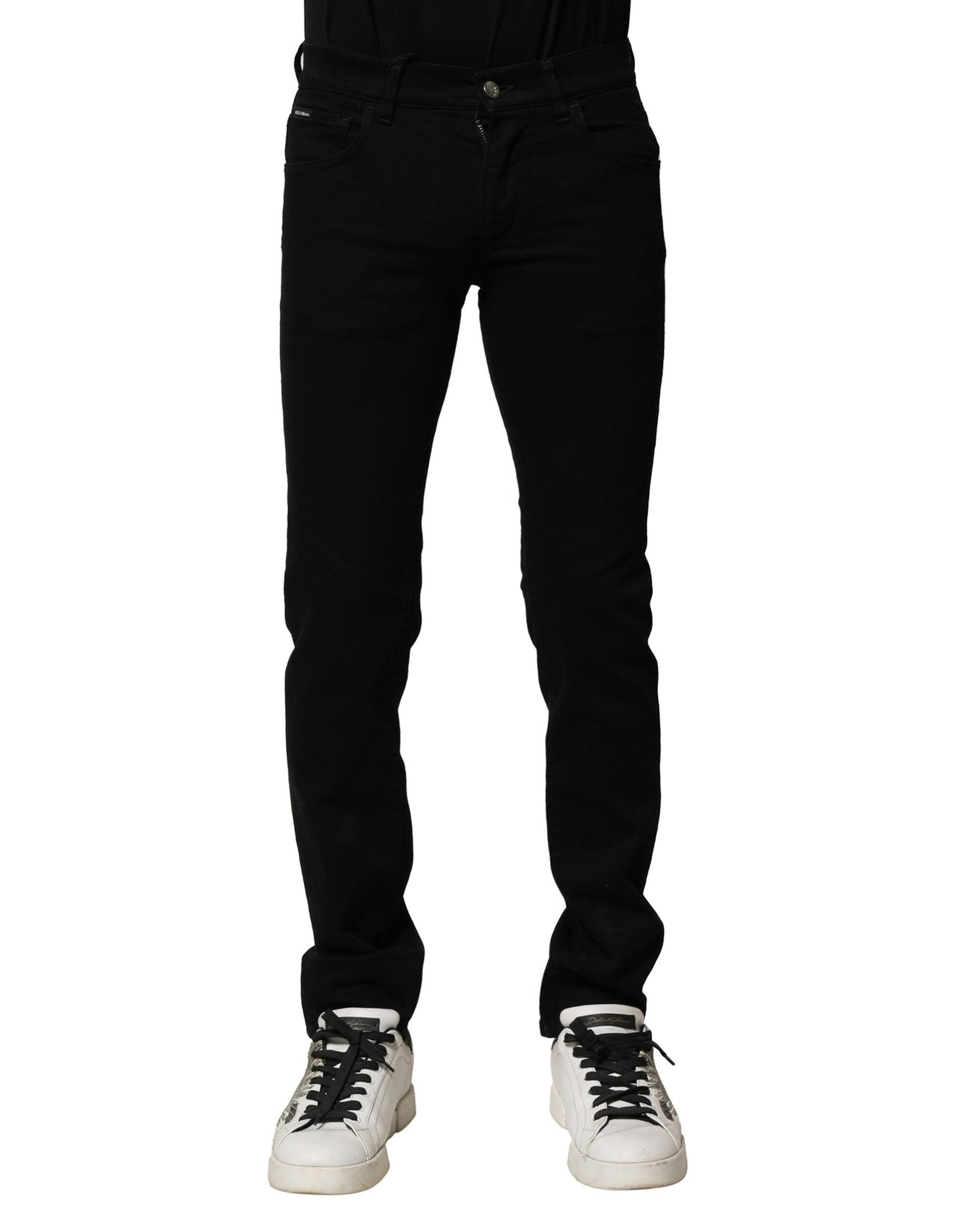 Dolce & Gabbana Schwarze Baumwoll-Stretch-Skinny-Denim-Jeans für Männer-2