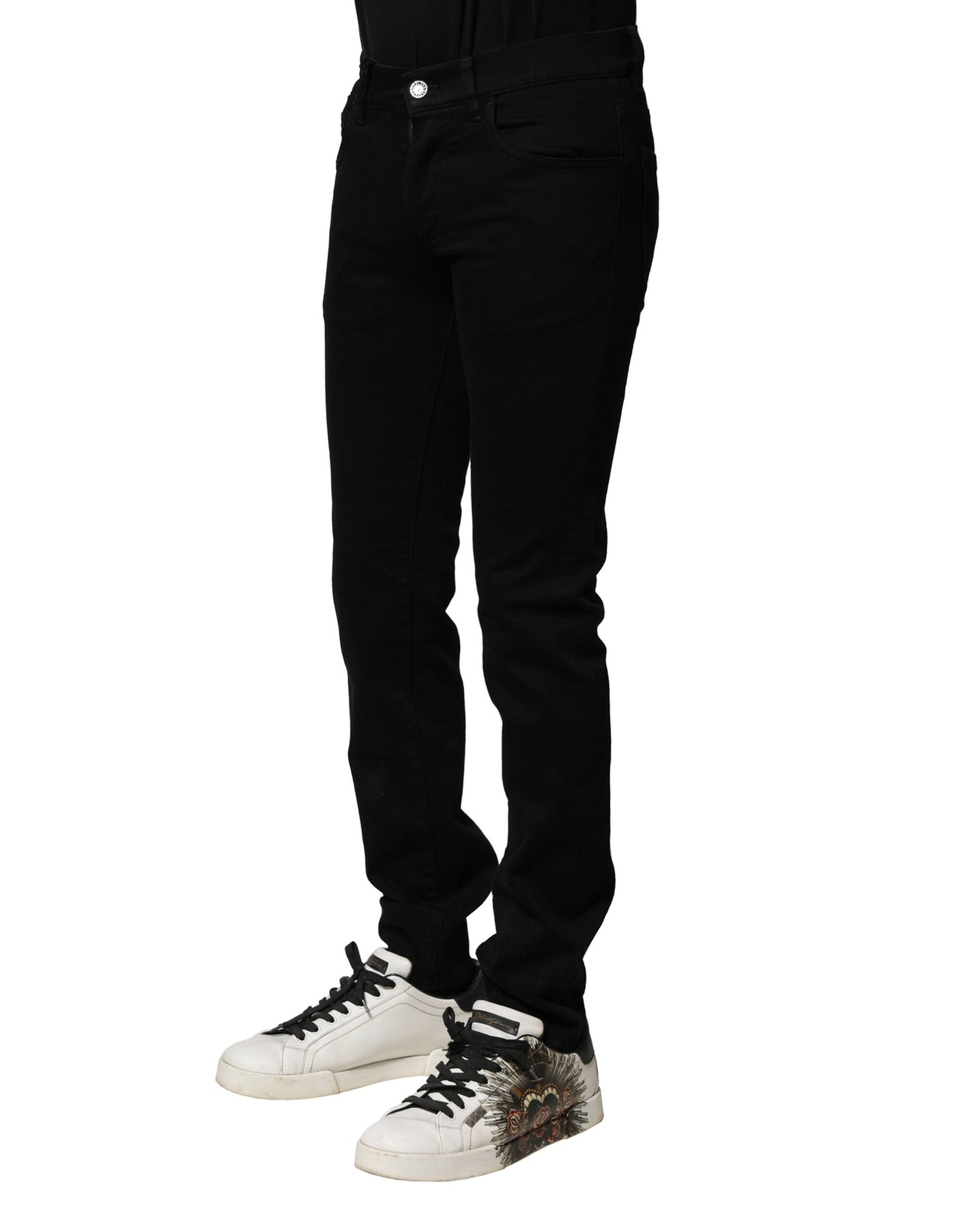 Dolce & Gabbana Schwarze Baumwoll-Stretch-Skinny-Denim-Jeans für Männer-3