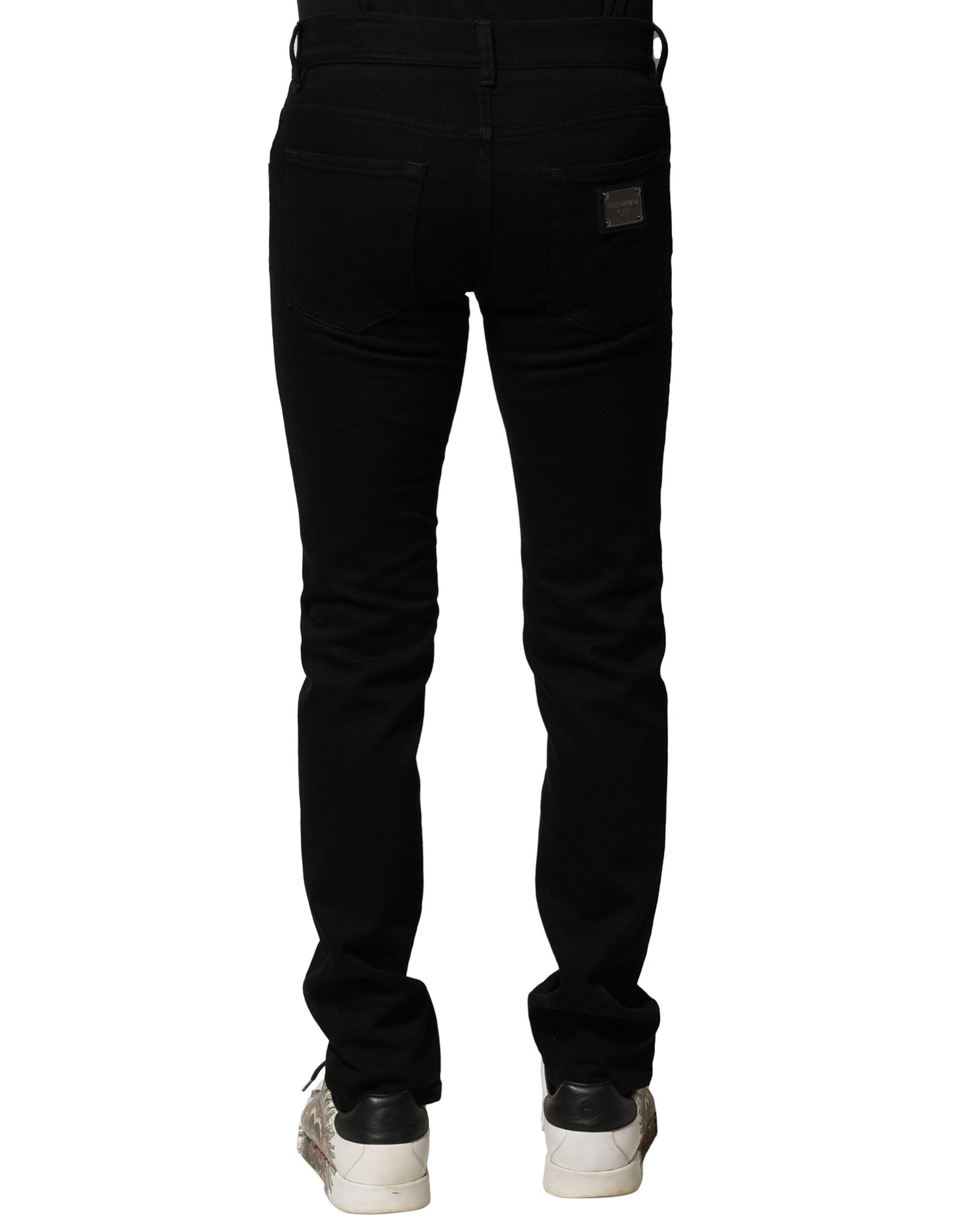 Dolce & Gabbana Schwarze Baumwoll-Stretch-Skinny-Denim-Jeans für Männer-4