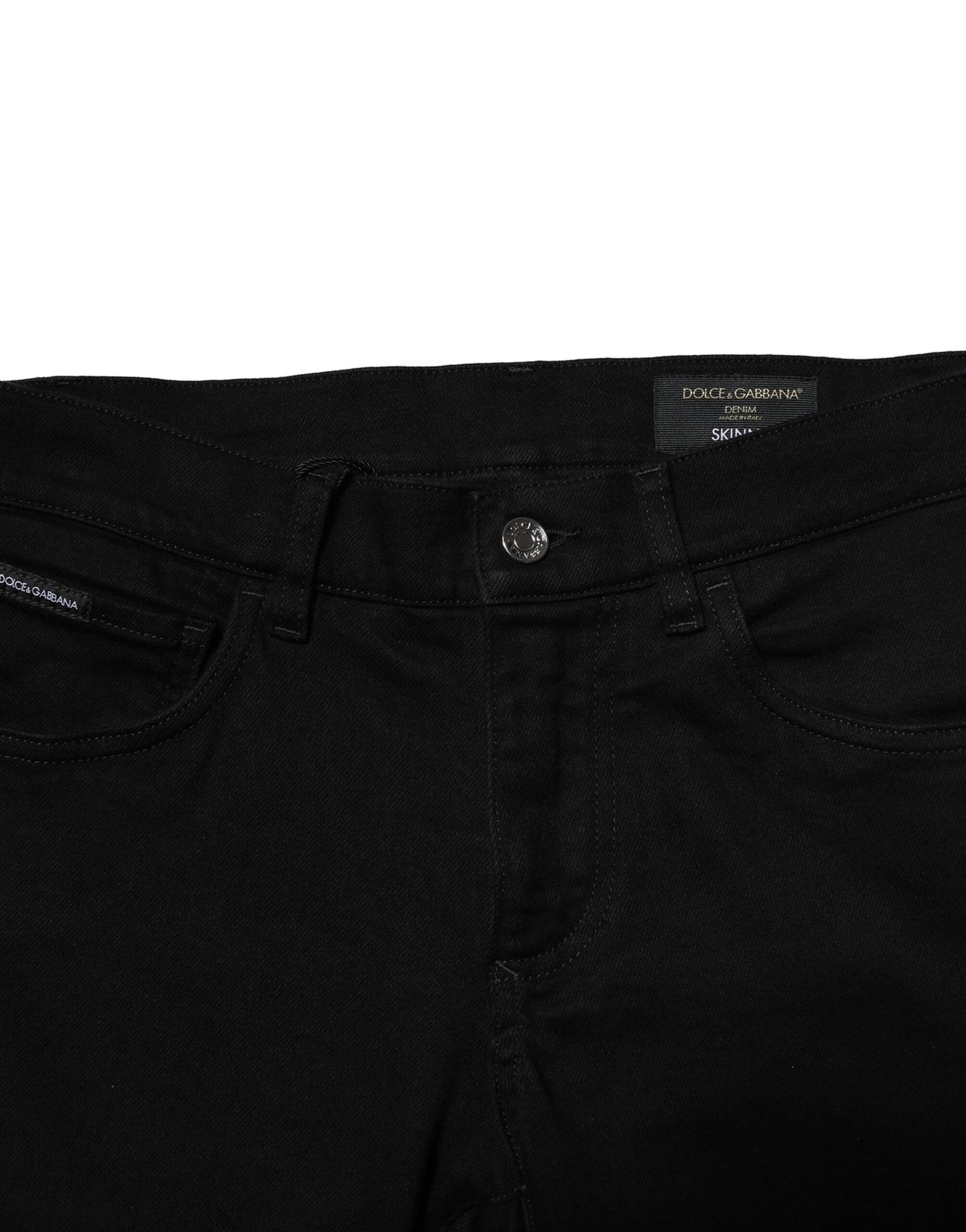 Dolce & Gabbana Schwarze Baumwoll-Stretch-Skinny-Denim-Jeans für Männer-5