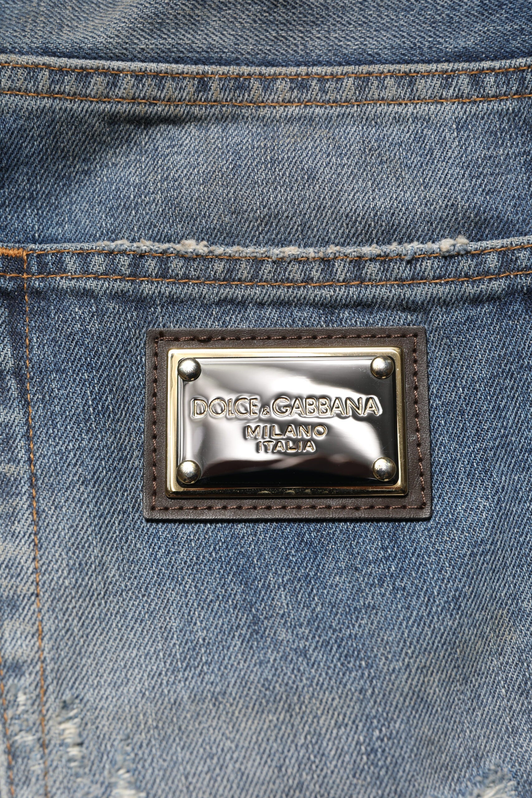 Dolce & Gabbana Blaue Baumwolle zerfleddert Männer Denim Jeans-6