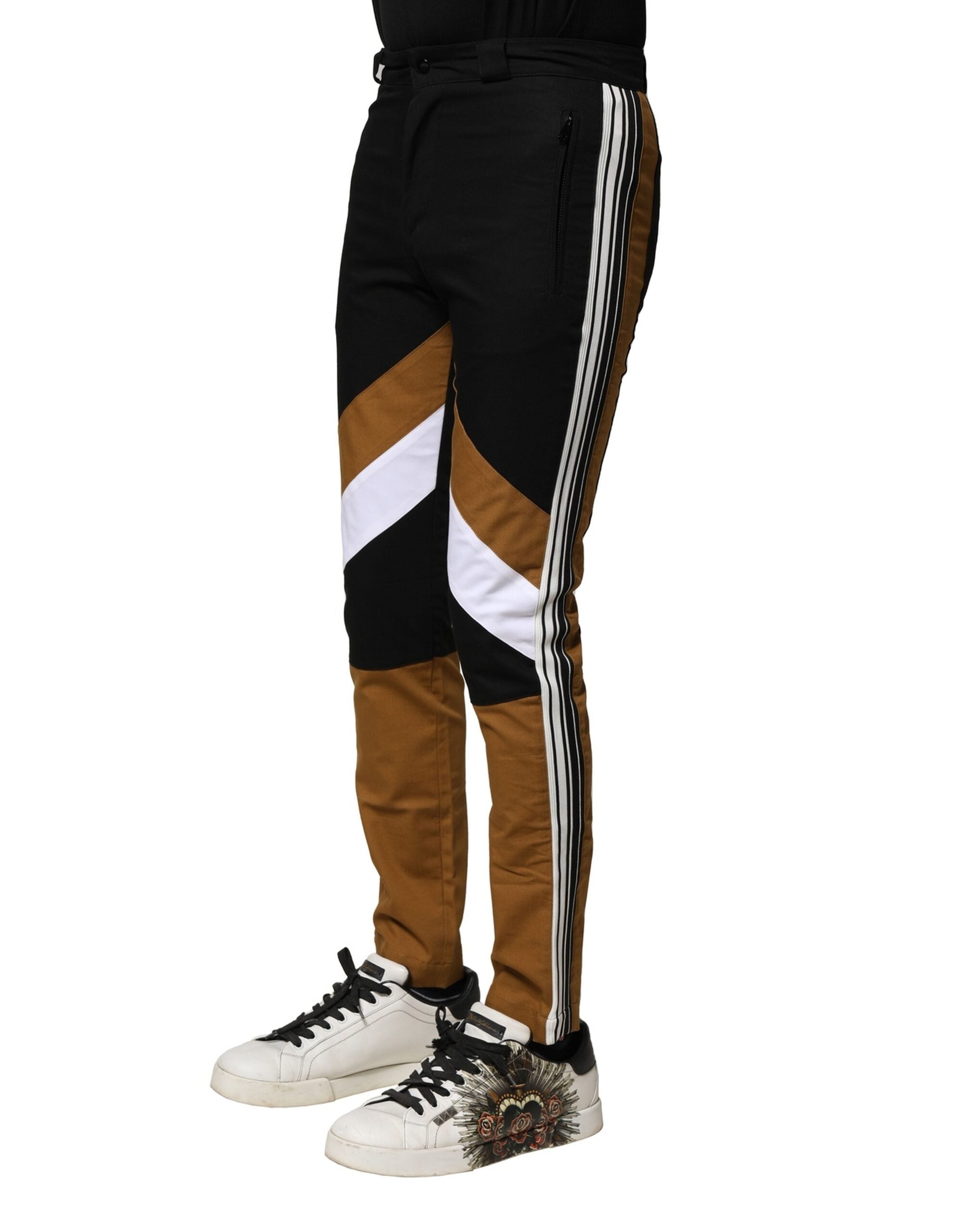 Dolce & Gabbana Multicolor Baumwolle Slim Fit Männer Hosen-3