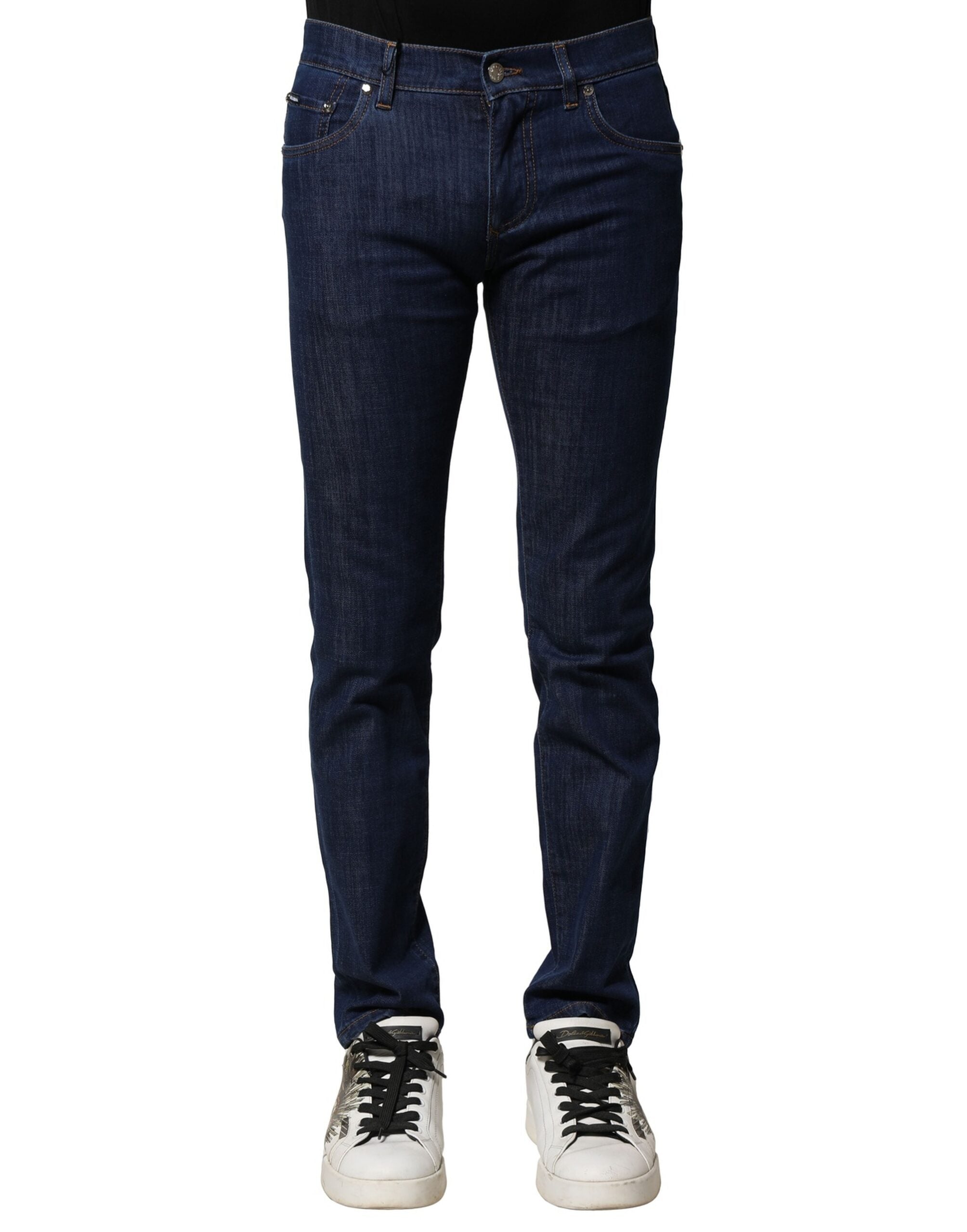 Dolce & Gabbana Blue Cotton Stretch Skinny Denim Jeans for Men