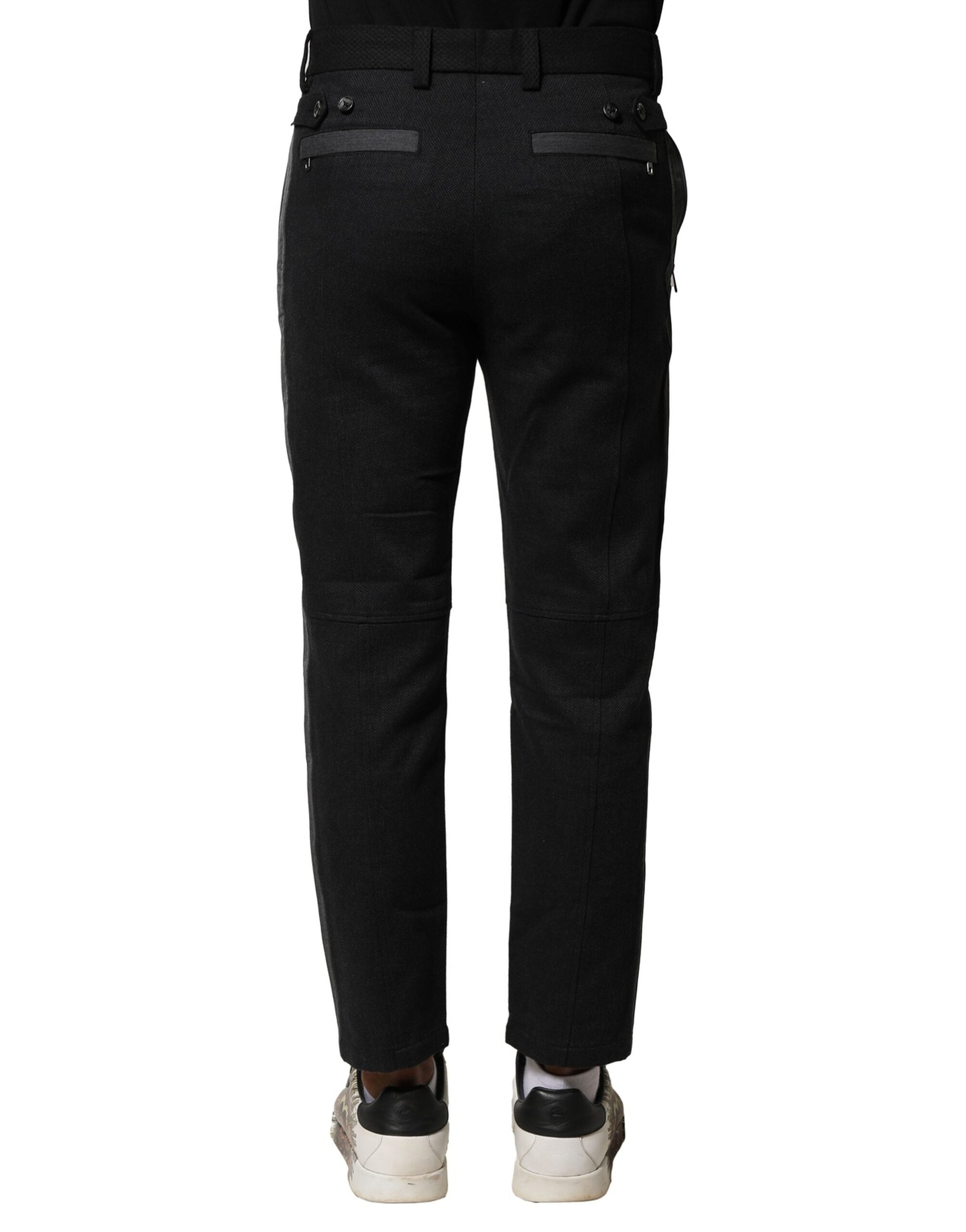 Pantalones cónicos de algodón negro y gris de Dolce & Gabbana para hombre-4