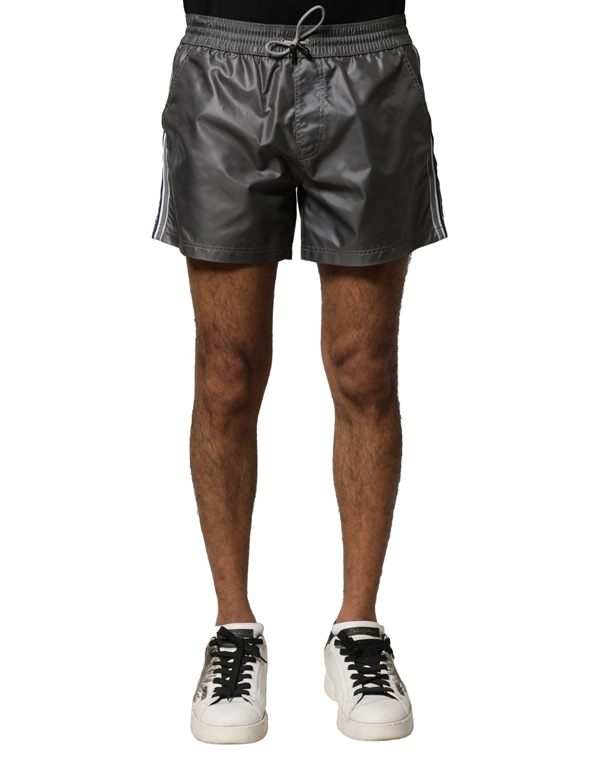 Dolce & Gabbana grey casual Bermuda shorts in polyester with a mid-waisted cut-1