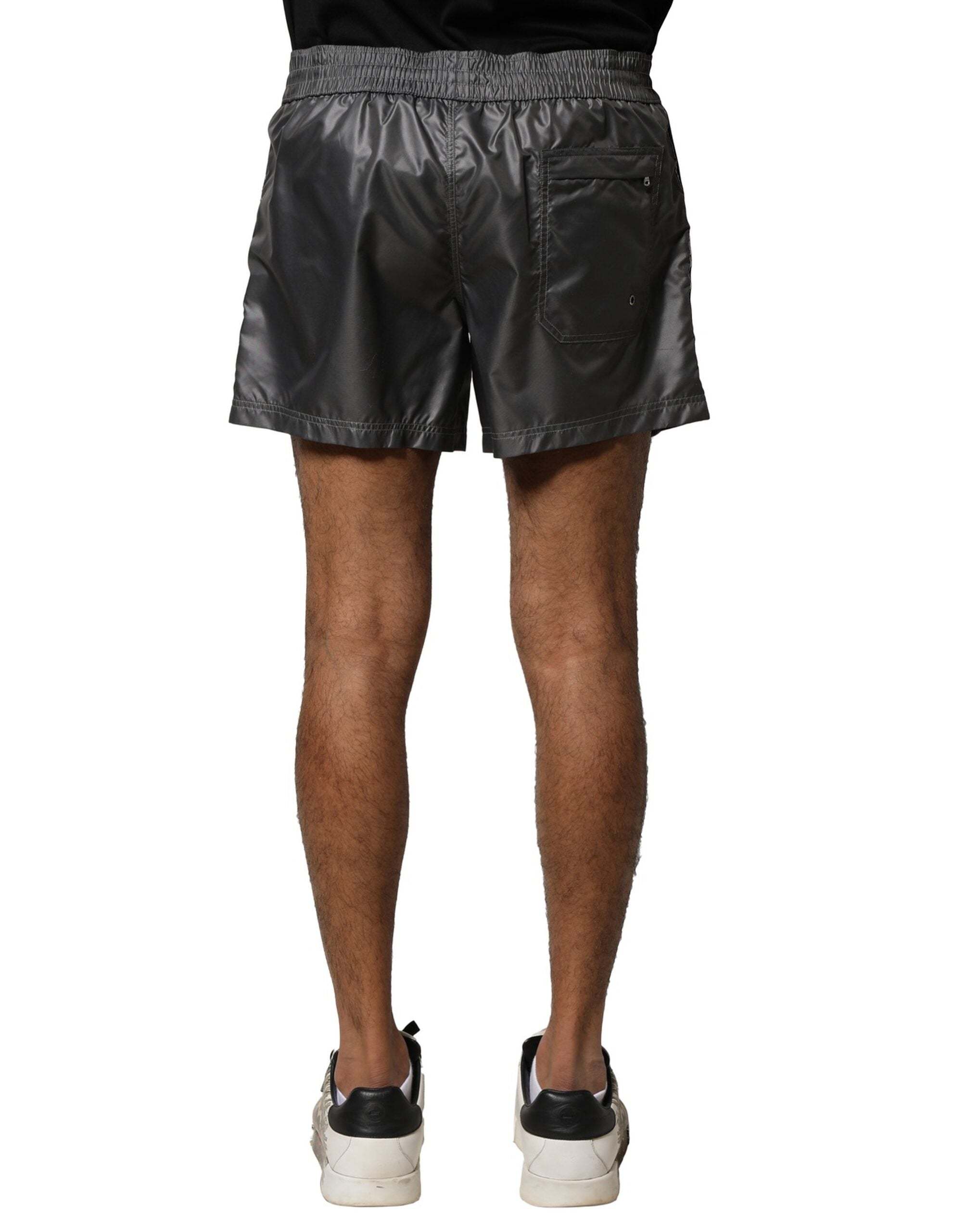 Dolce & Gabbana grey casual Bermuda shorts in polyester with a mid-waisted cut-4