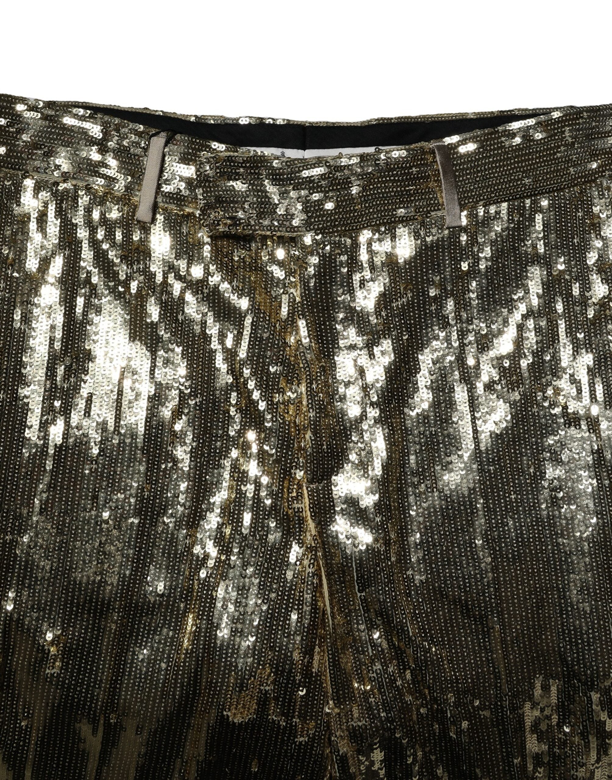 Dolce & Gabbana gold-colored polyester Bermuda shorts with sequin embellishment-5