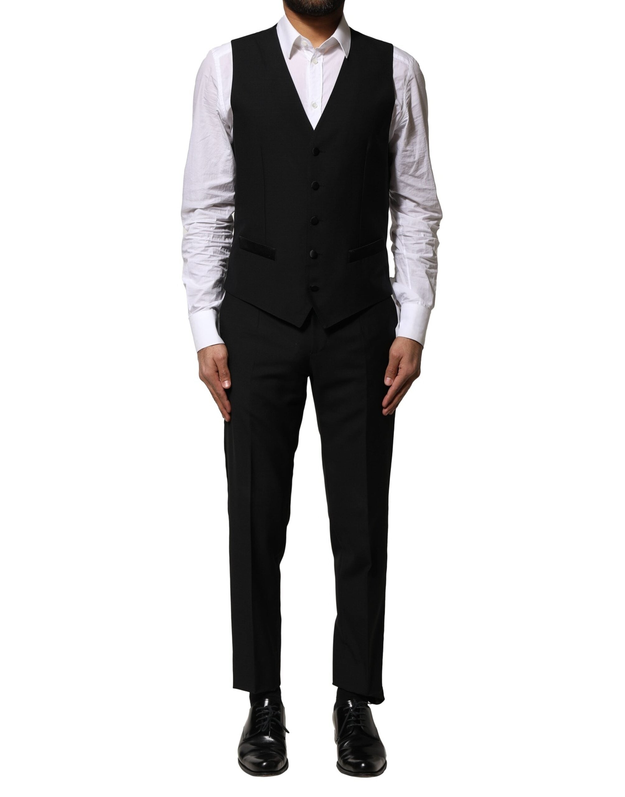 Dolce & Gabbana Black single-breasted wool suit (3 pieces)-6