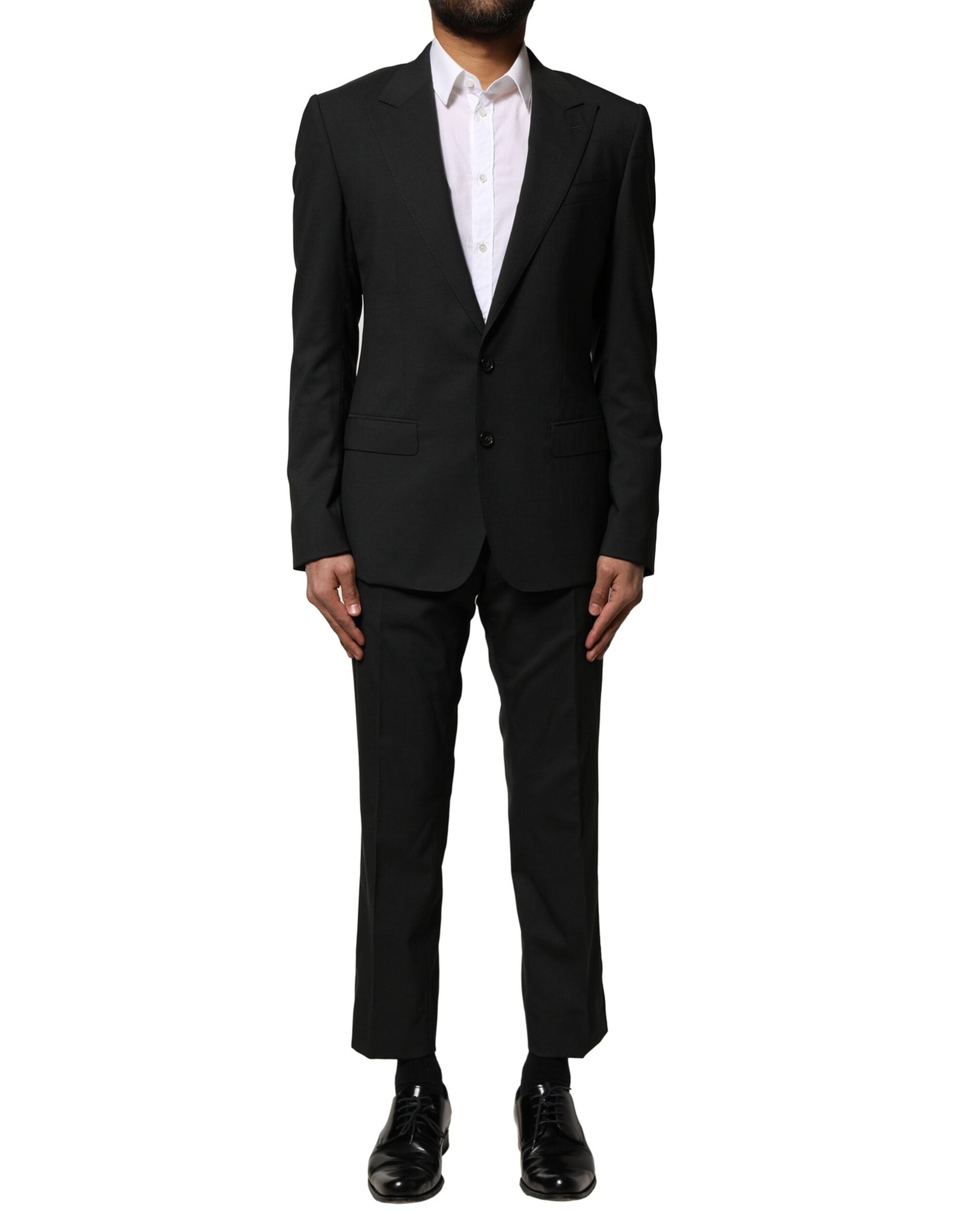 Dolce & Gabbana Schwarzer einreihiger Anzug aus Wolle (2 Teile)-1