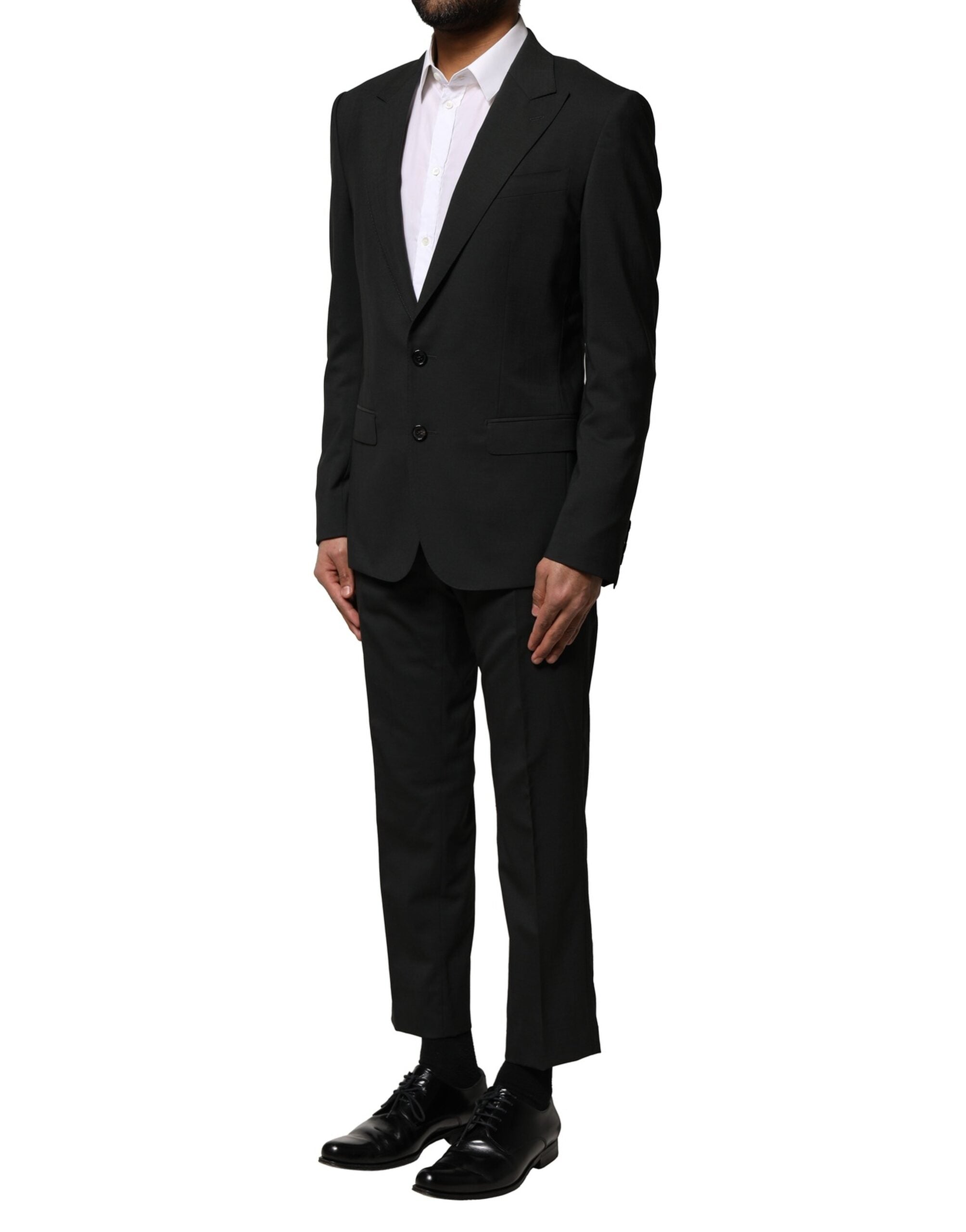 Dolce & Gabbana Schwarzer einreihiger Anzug aus Wolle (2 Teile)-3