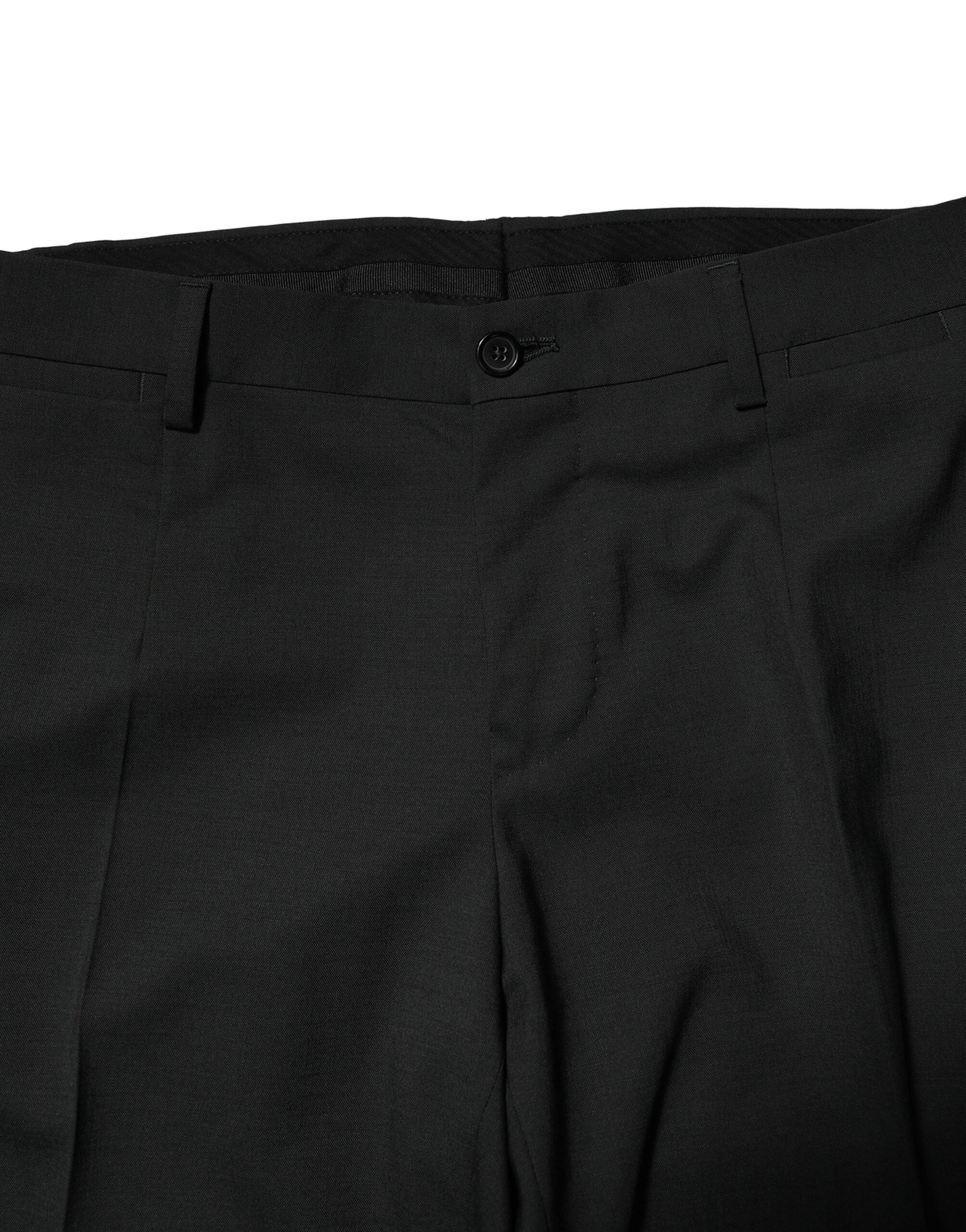 Dolce & Gabbana Schwarzer einreihiger Anzug aus Wolle (2 Teile)-6