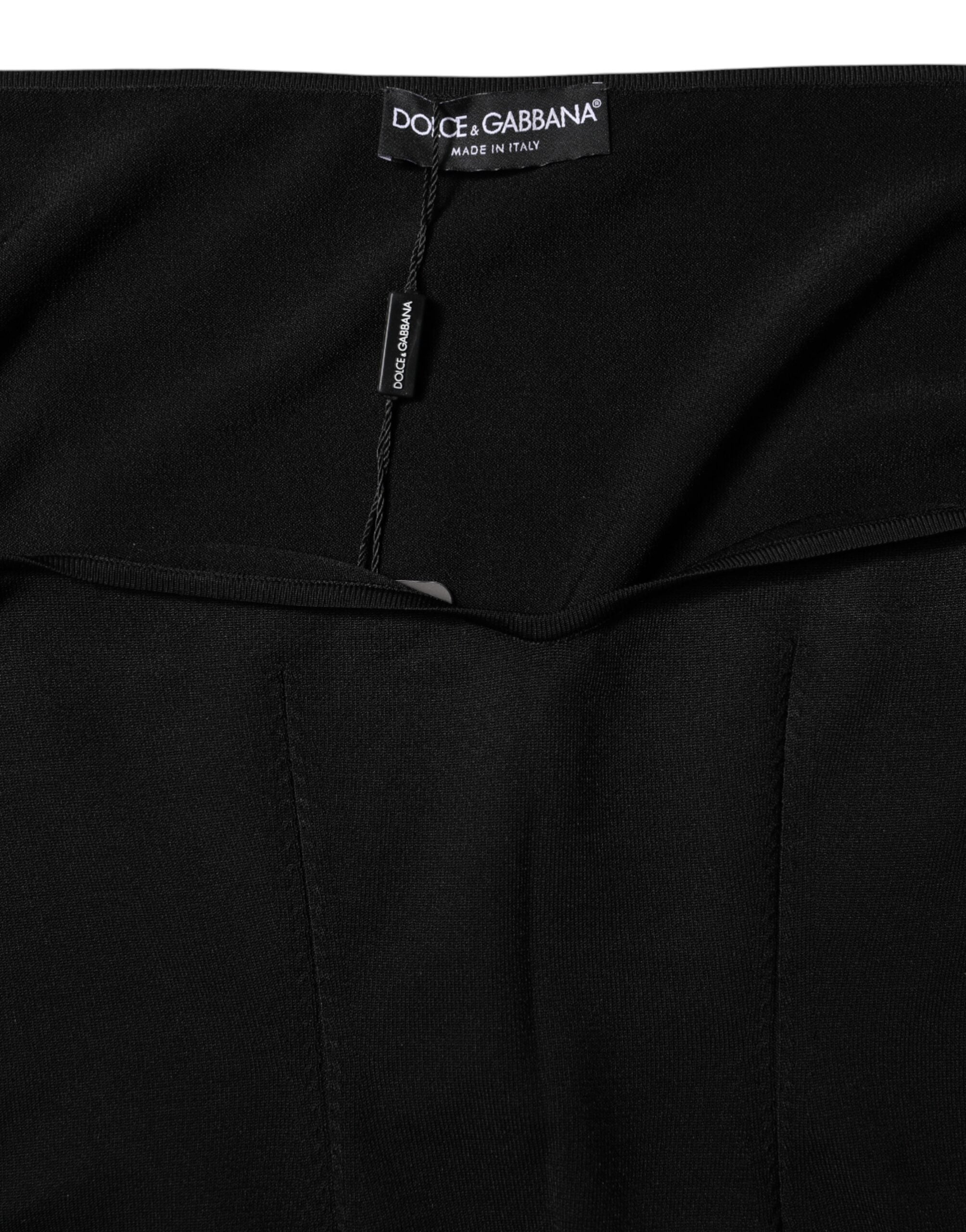Dolce & Gabbana Schwarzer Viskose-Langarm-Pullover Bluse Top-6
