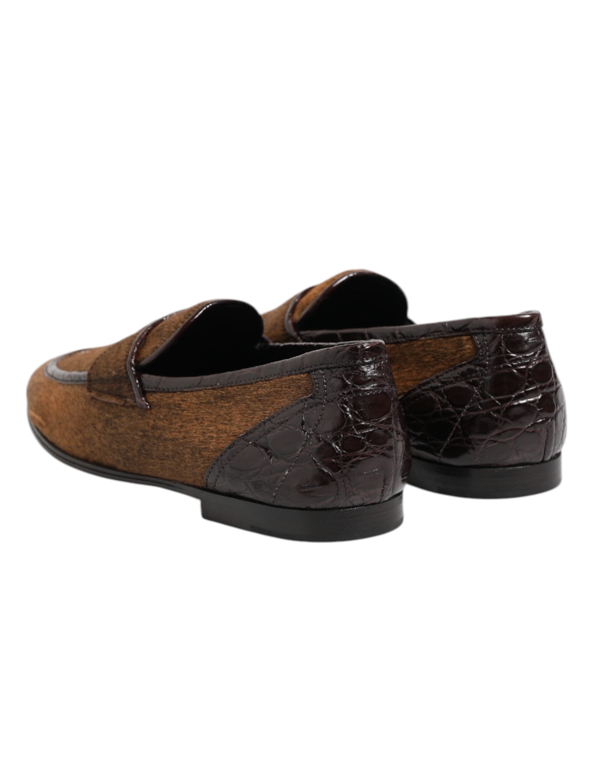 Dolce & Gabbana Brown Leather Loafers Slip On Men's Dress Shoes-5