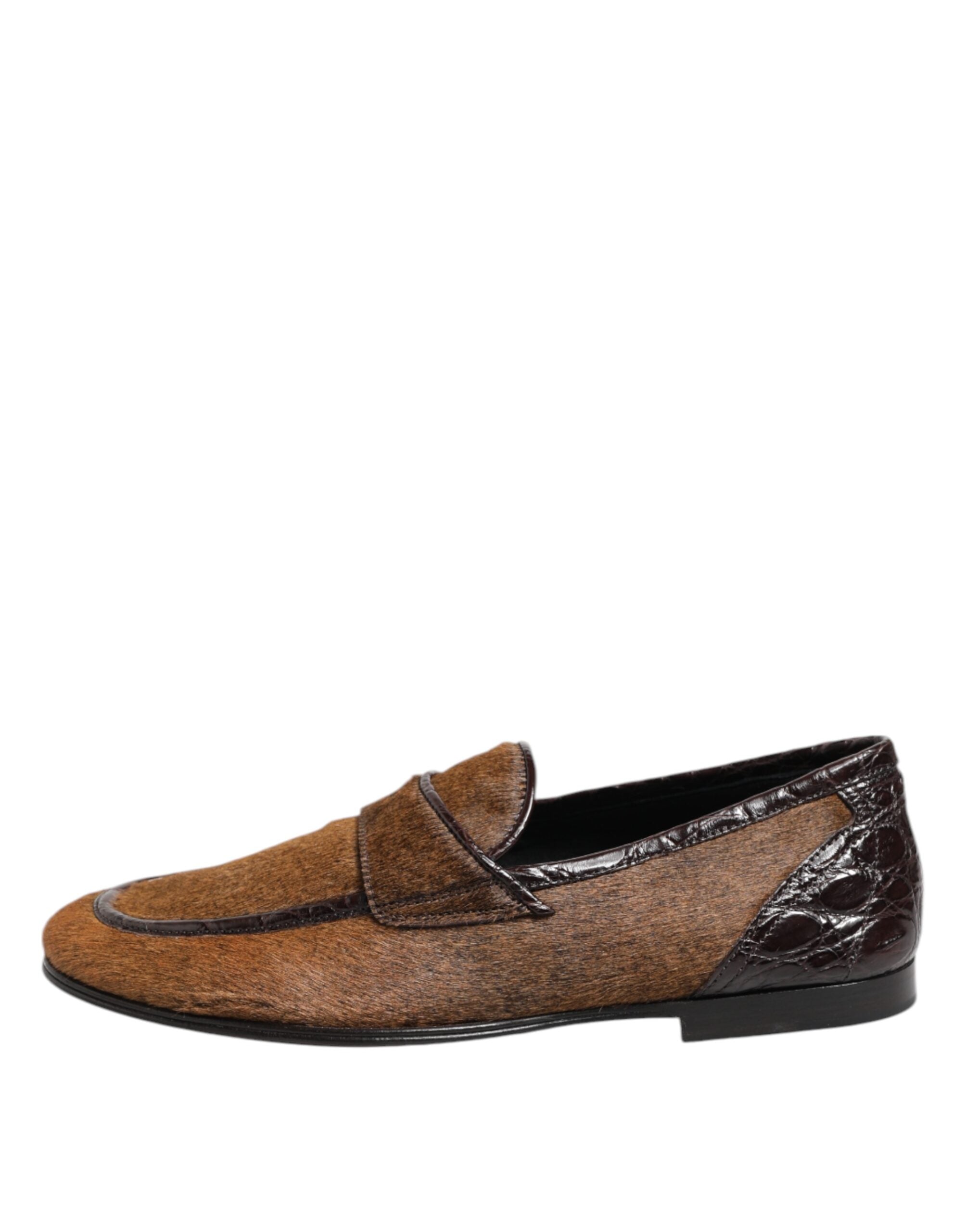 Dolce & Gabbana Brown Leather Loafers Slip On Men's Dress Shoes-6