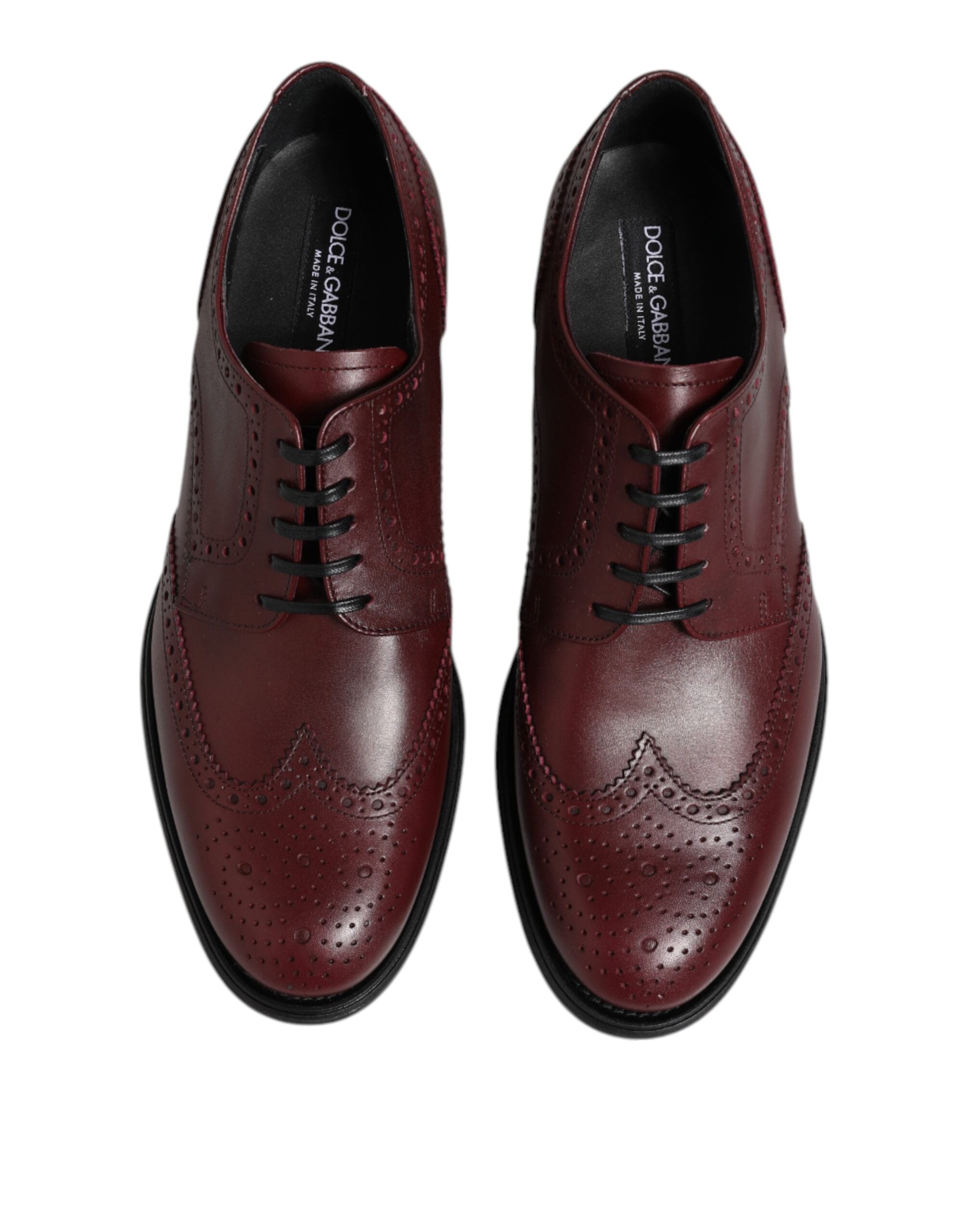 Dolce & Gabbana Brown Leather Lace-Up Derby Dress Shoes-3