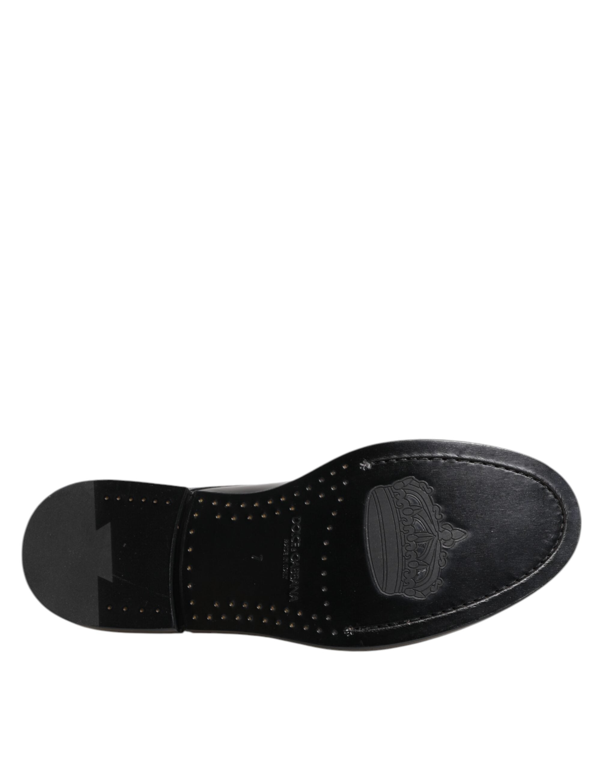 Dolce & Gabbana Black Leather Dress Lace-up Shoes Men's Formal Shoes-8