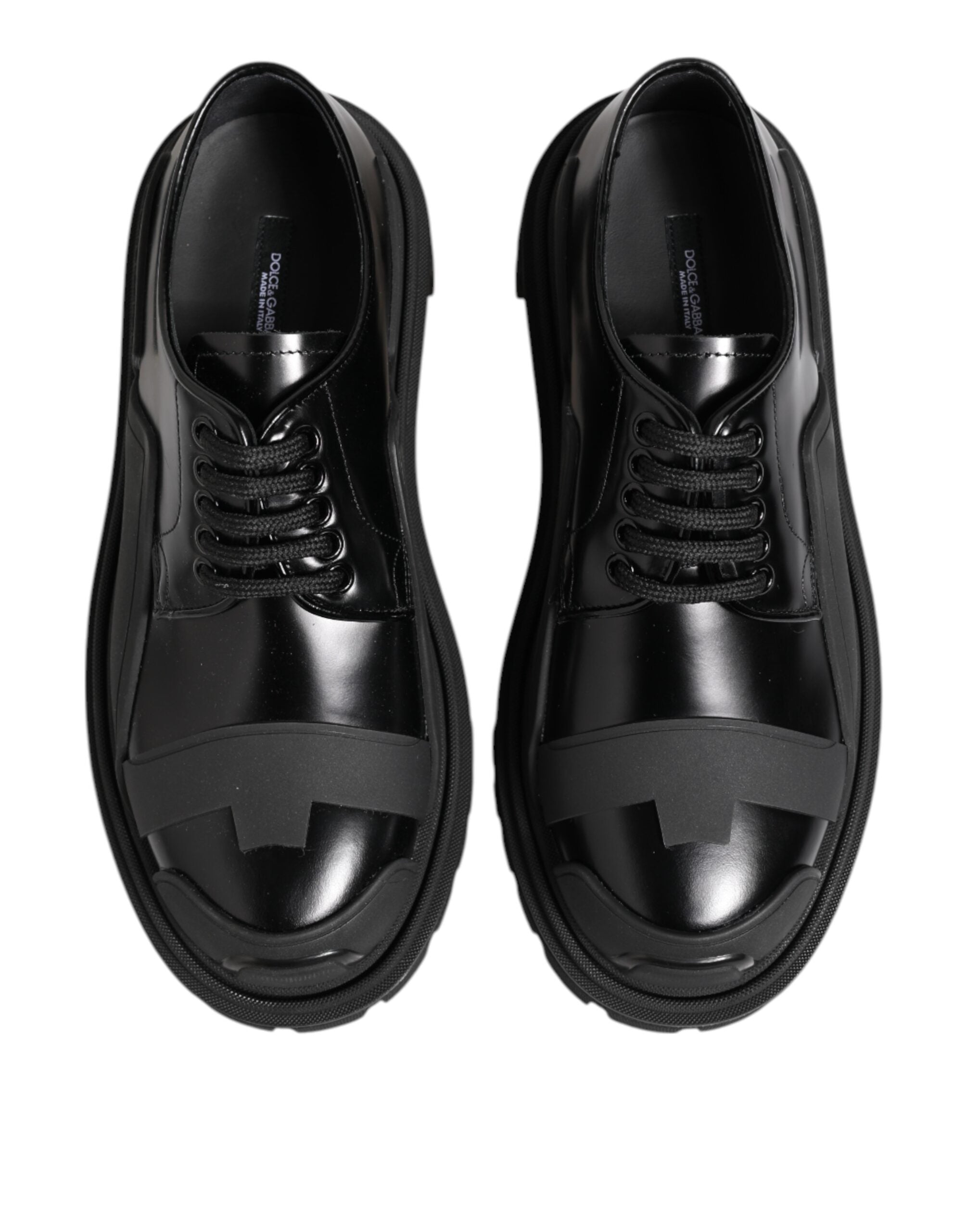 Zapatos Derby de trekking Dolce & Gabbana en charol negro-3