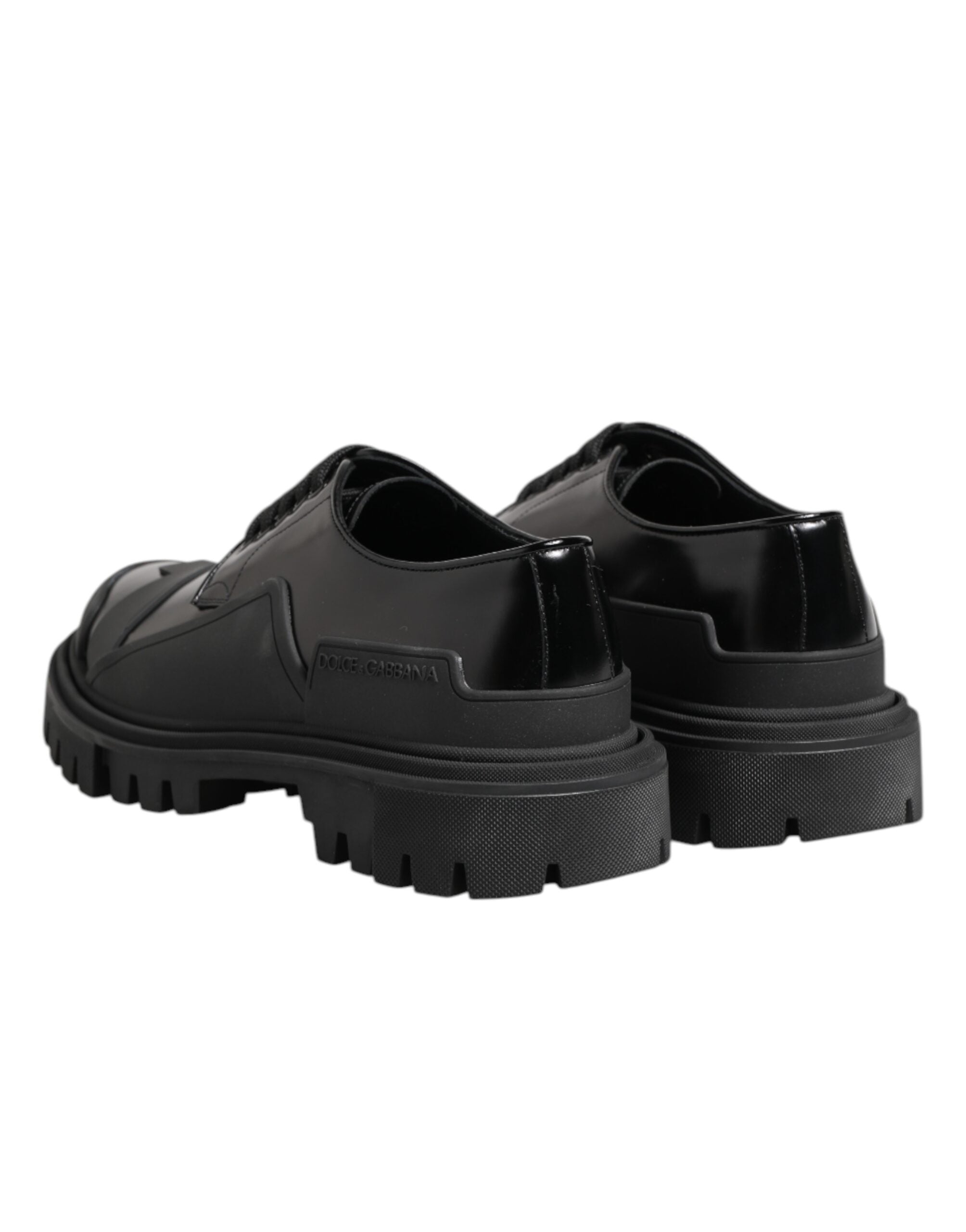 Zapatos Derby de trekking Dolce & Gabbana en charol negro-5